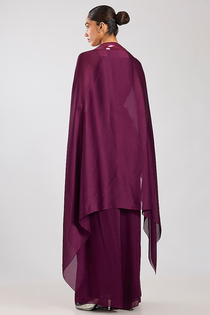 Satin Chiffon Cape