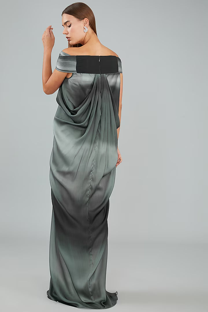 Black & White Chiffon Gown