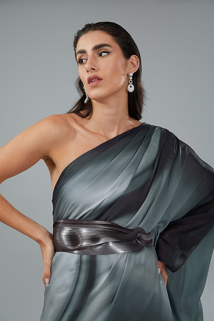 Metallic One Shoulder Dress