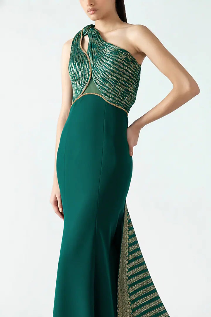 Moulded Vintage Banarsi Fishtail Gown