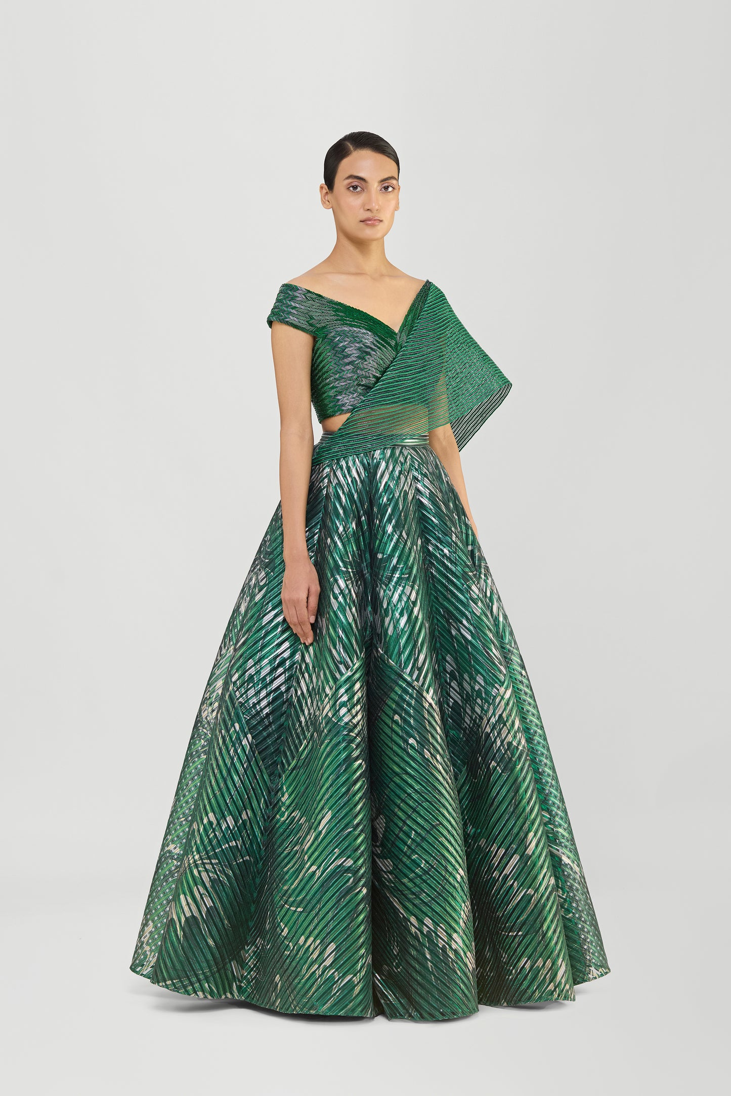 Metallic Marbled Skirt And Structured Top