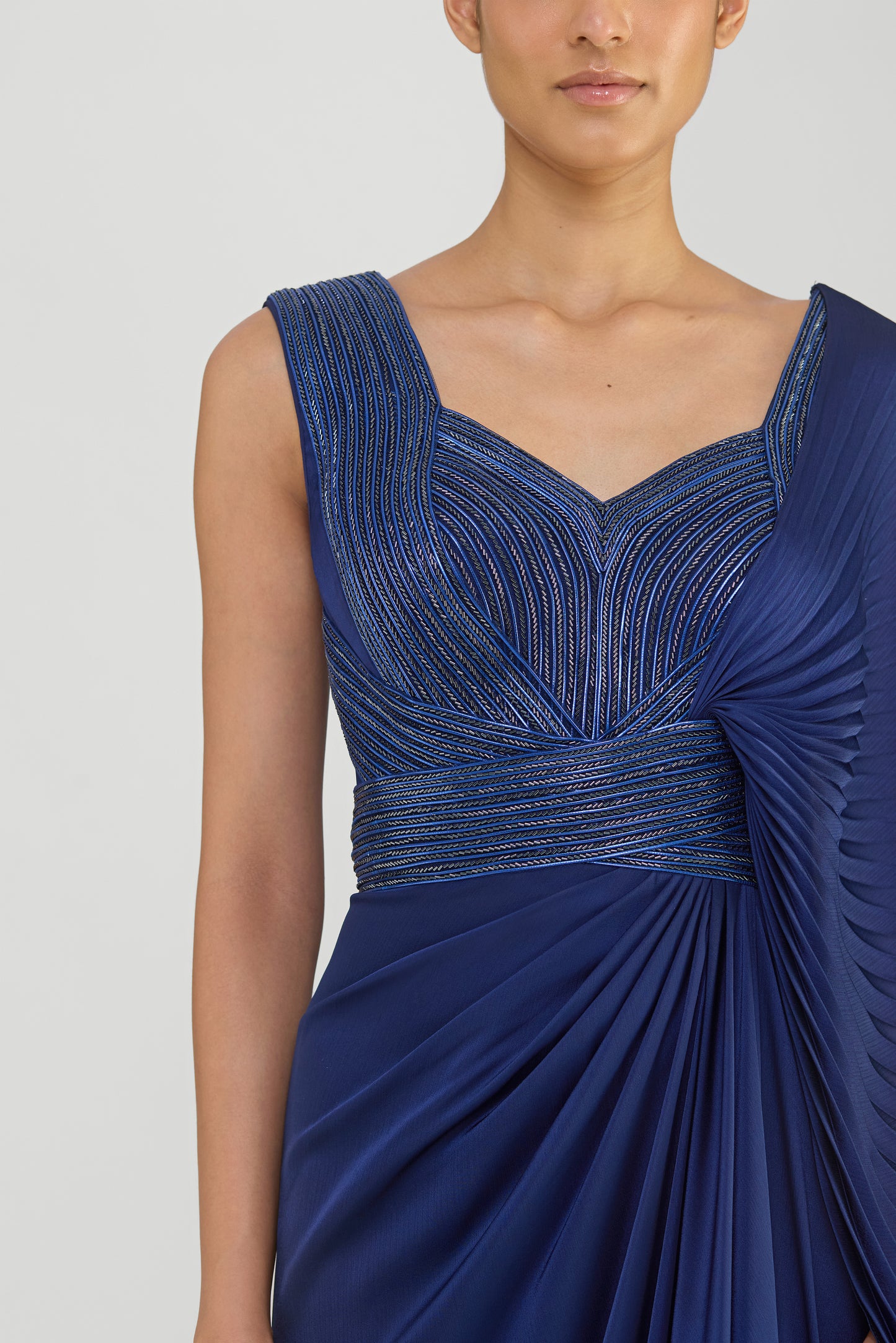 Structured Plisse Saree
