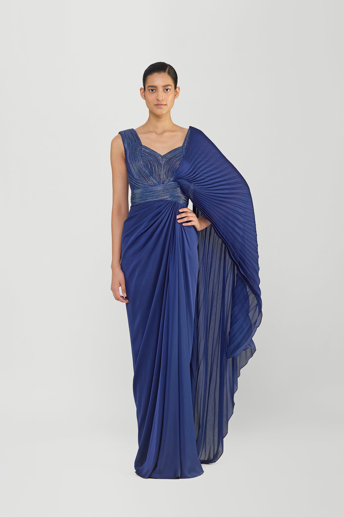 Structured Plisse Saree