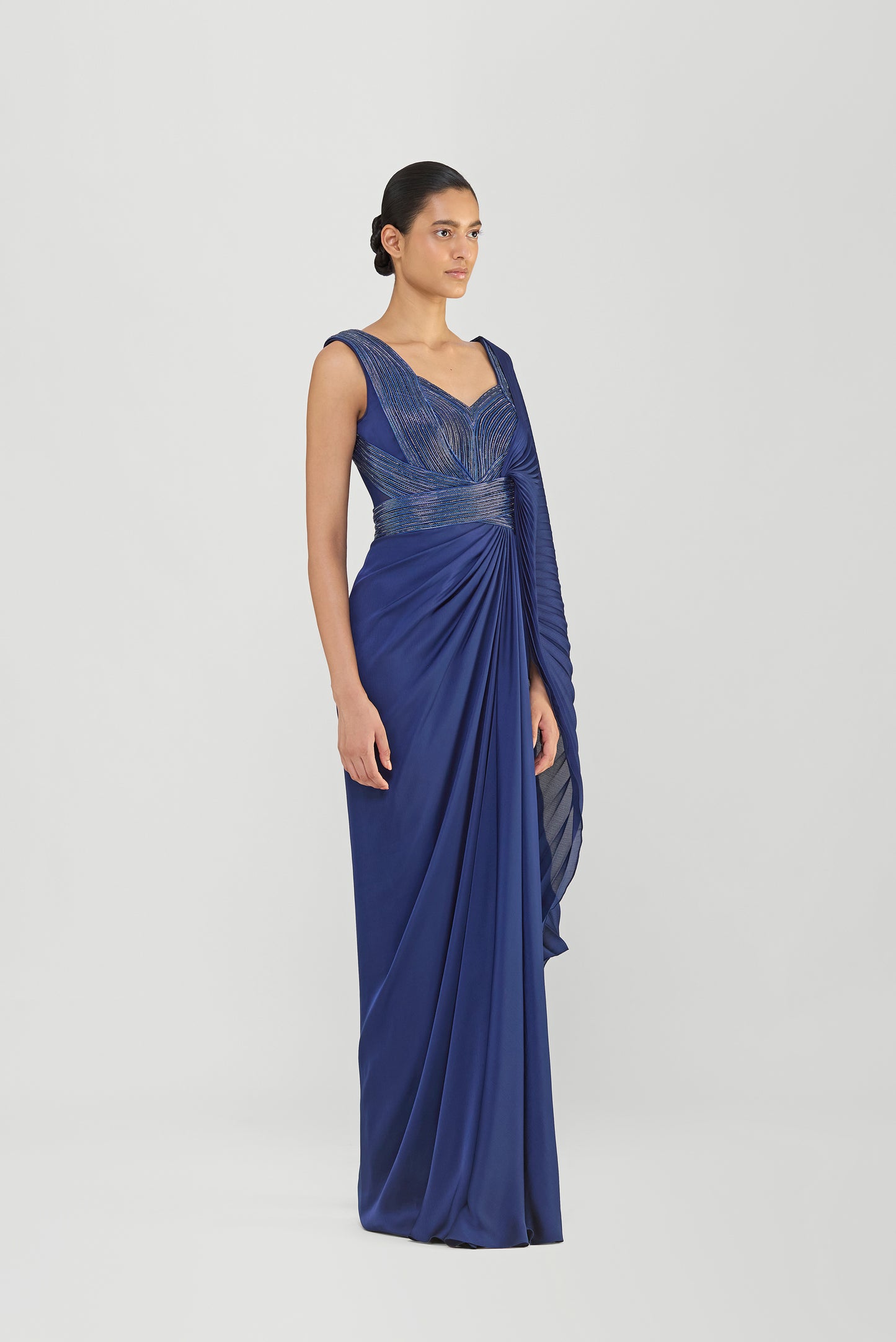 Structured Plisse Saree