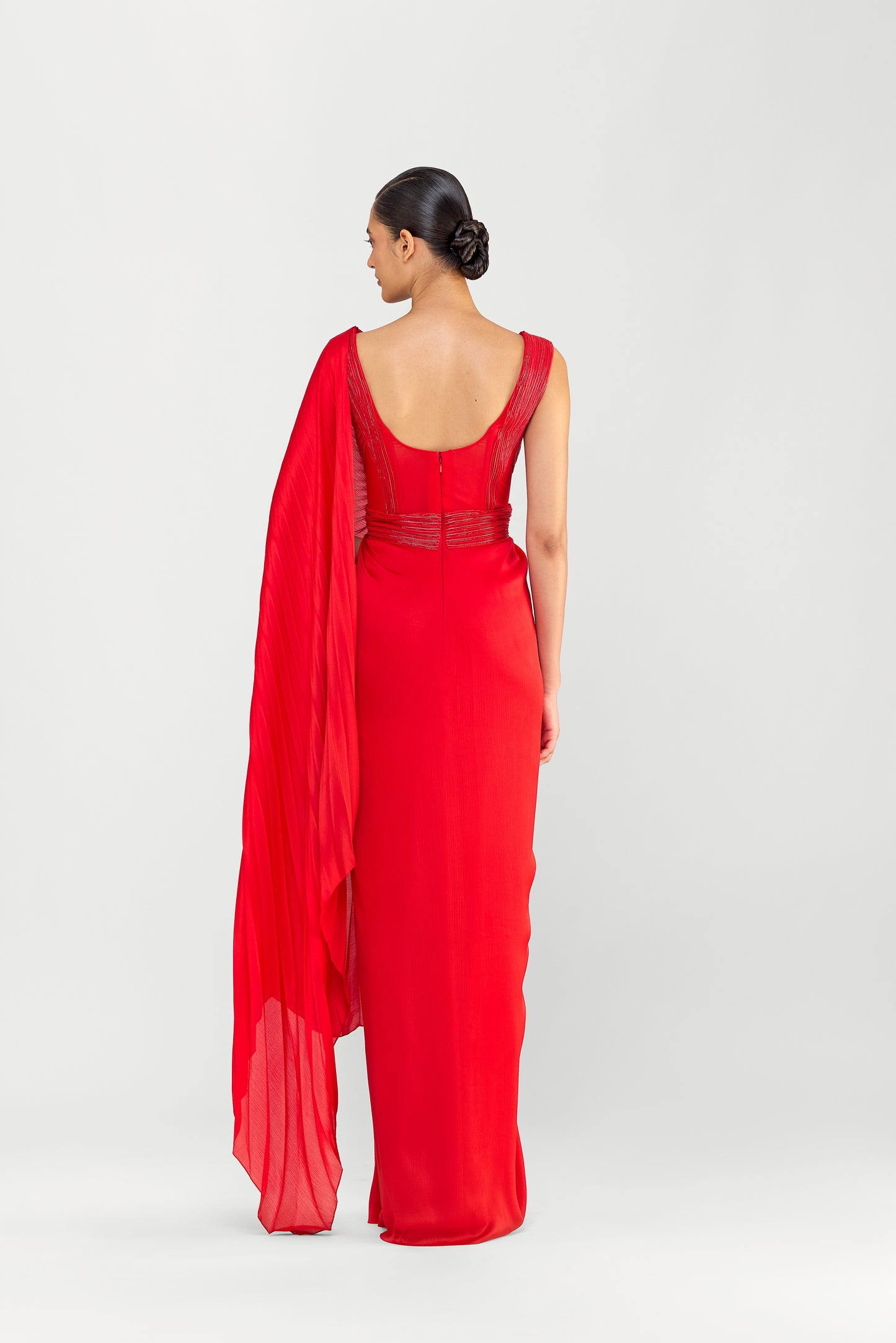 Structured Plisse Saree