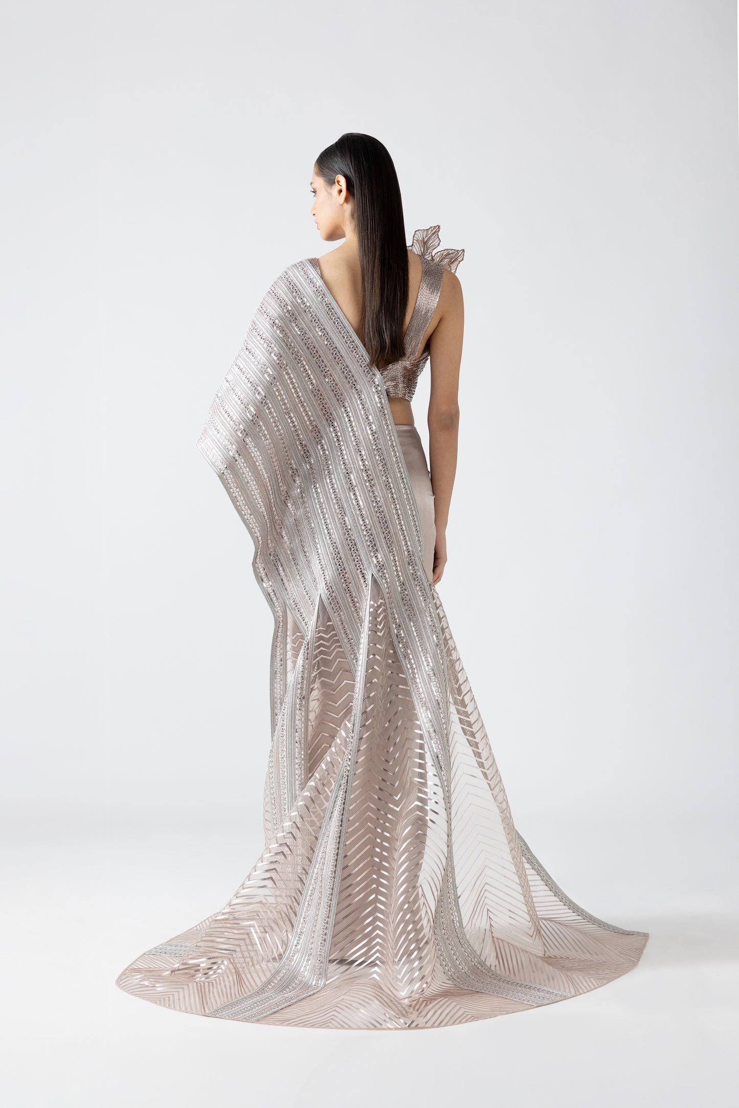 Metallic 3D Saree