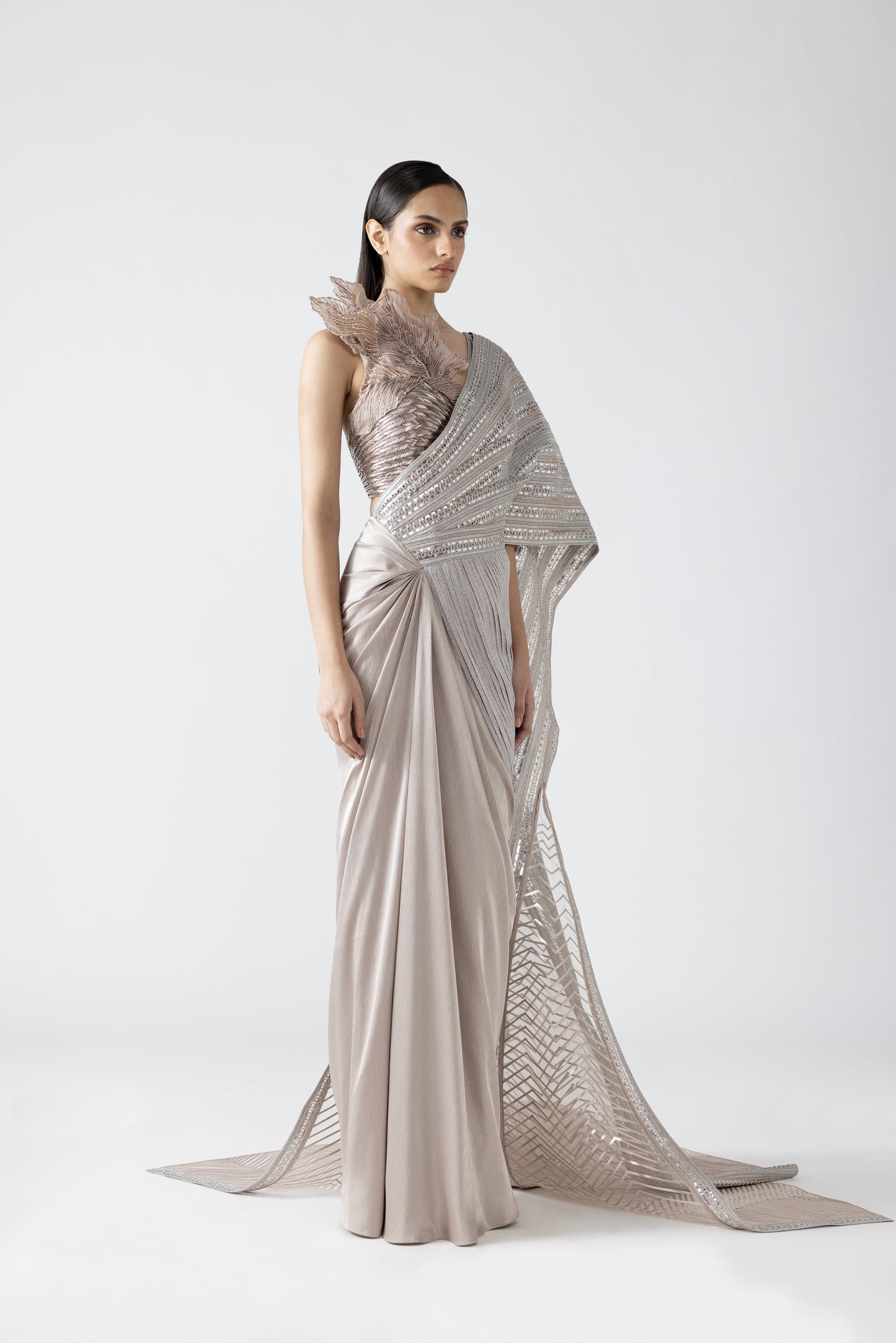 Metallic 3D Saree