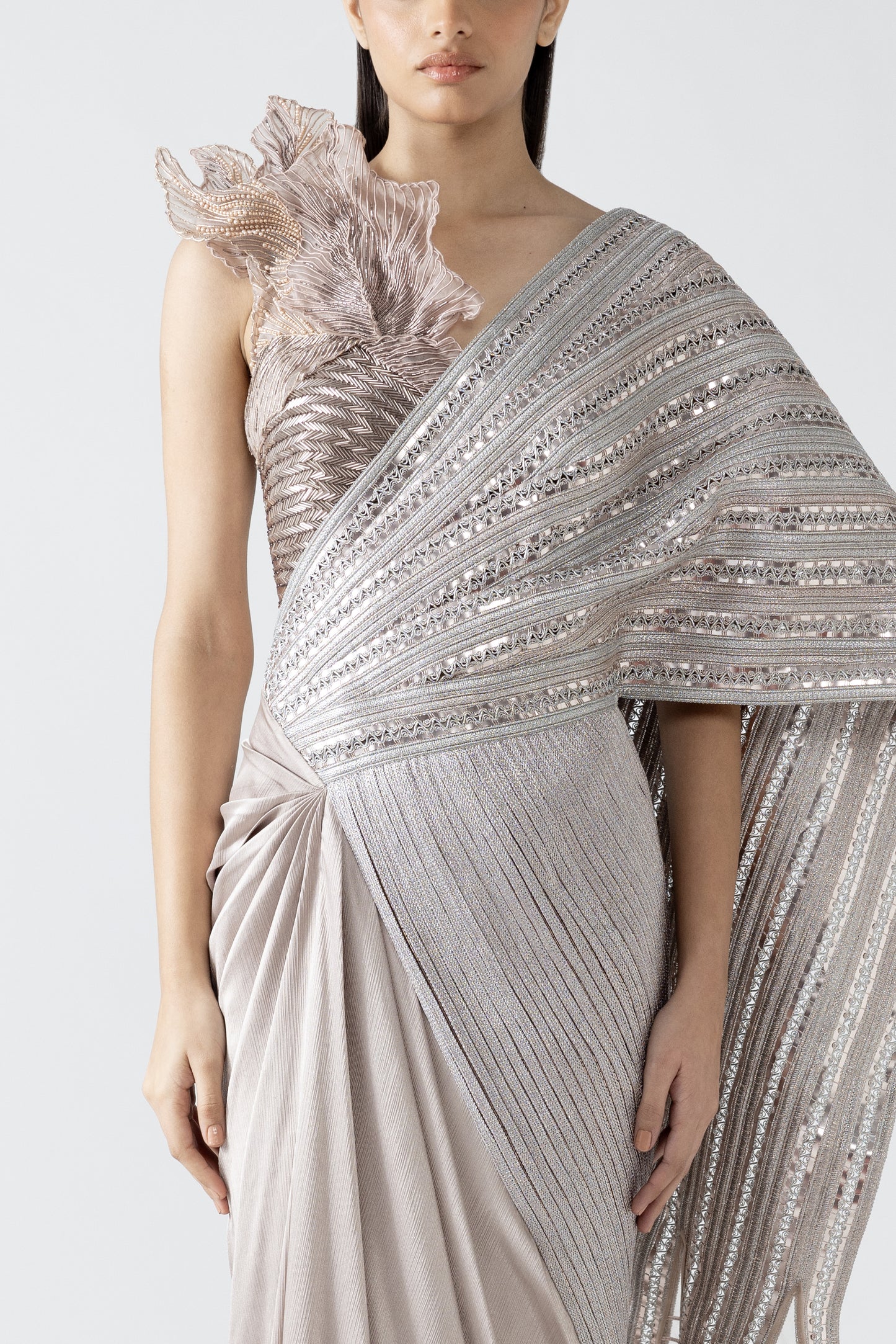 Metallic 3D Saree