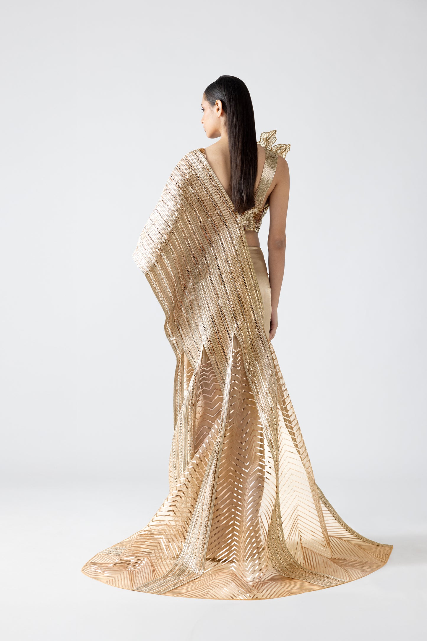 Metallic 3D Saree