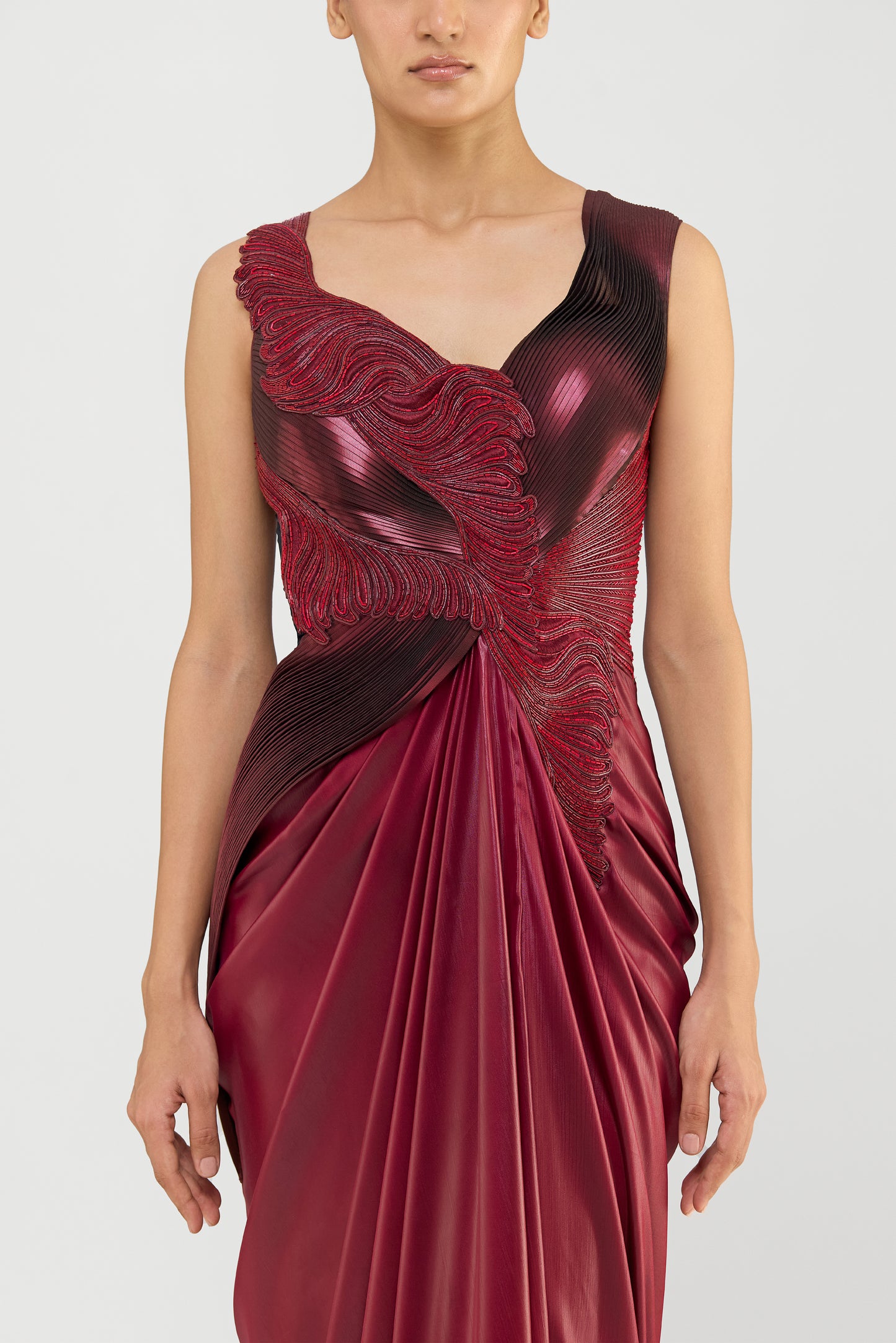 METALLIC CORDED GOWN