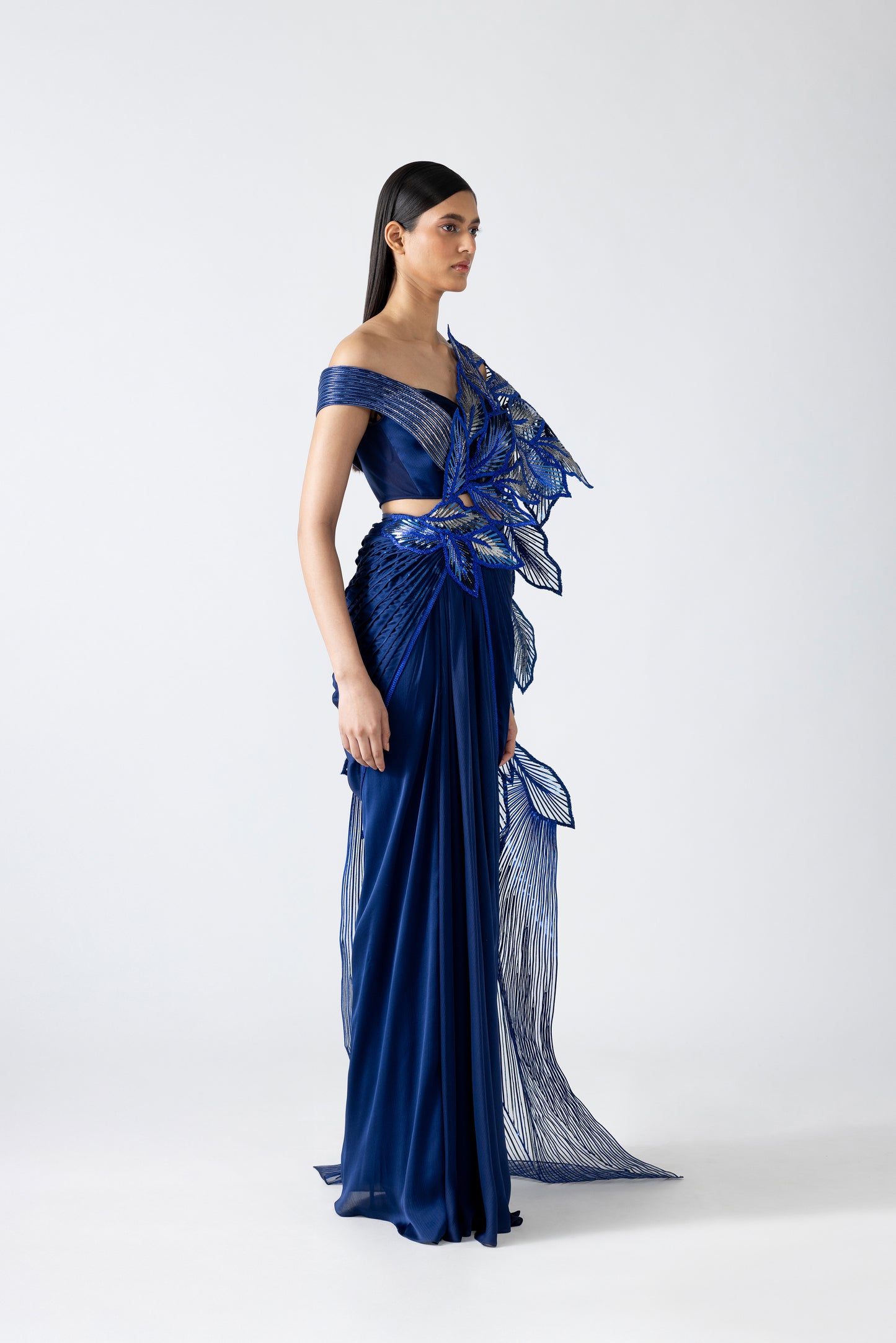 Moulded Metallic Saree