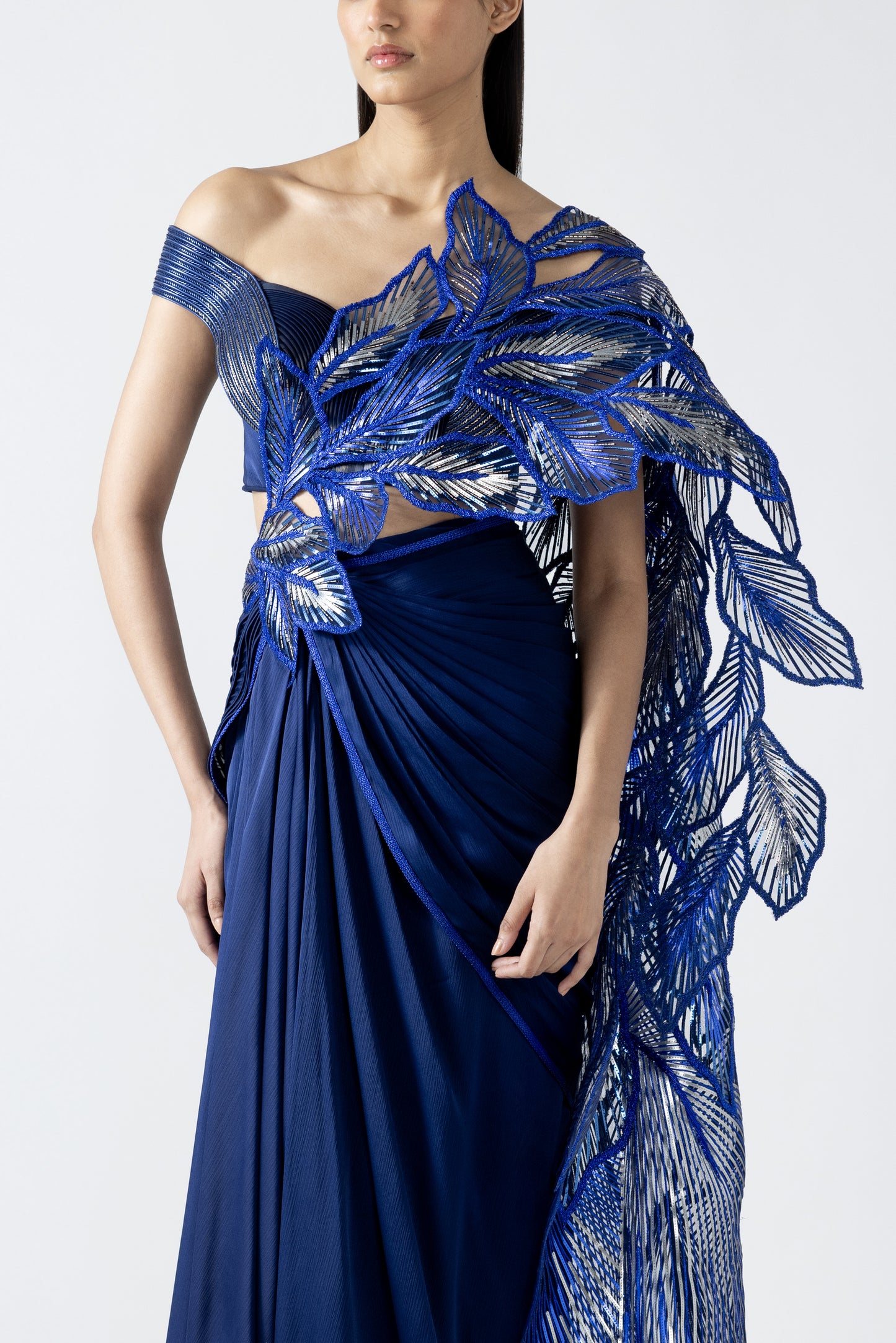 Moulded Metallic Saree
