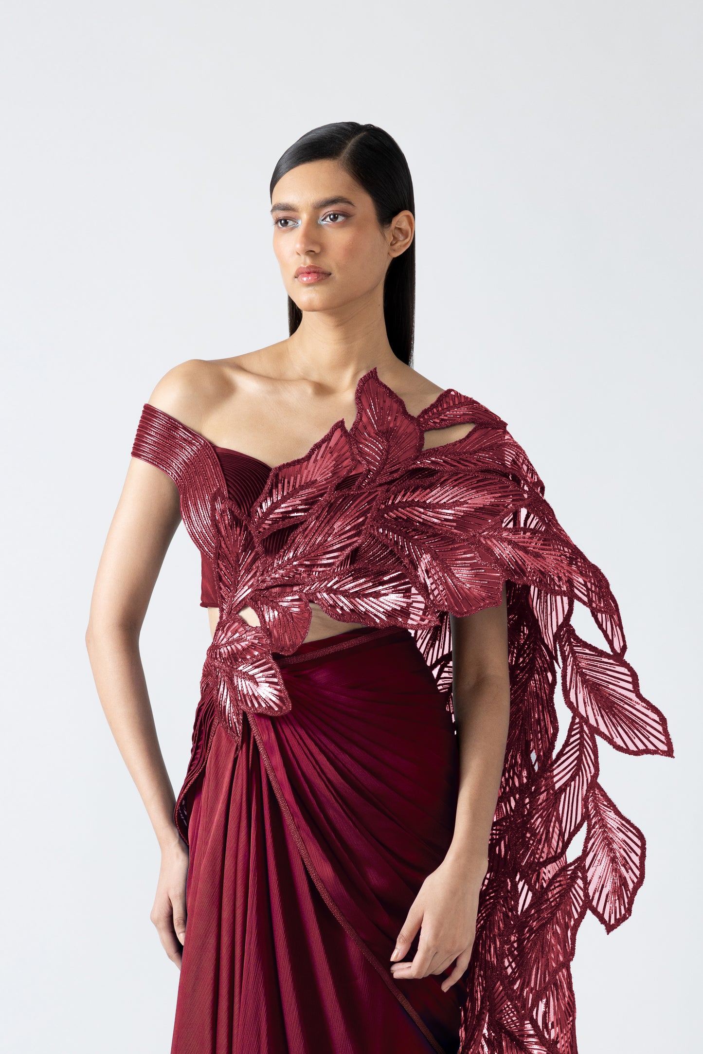 Moulded Metallic Saree