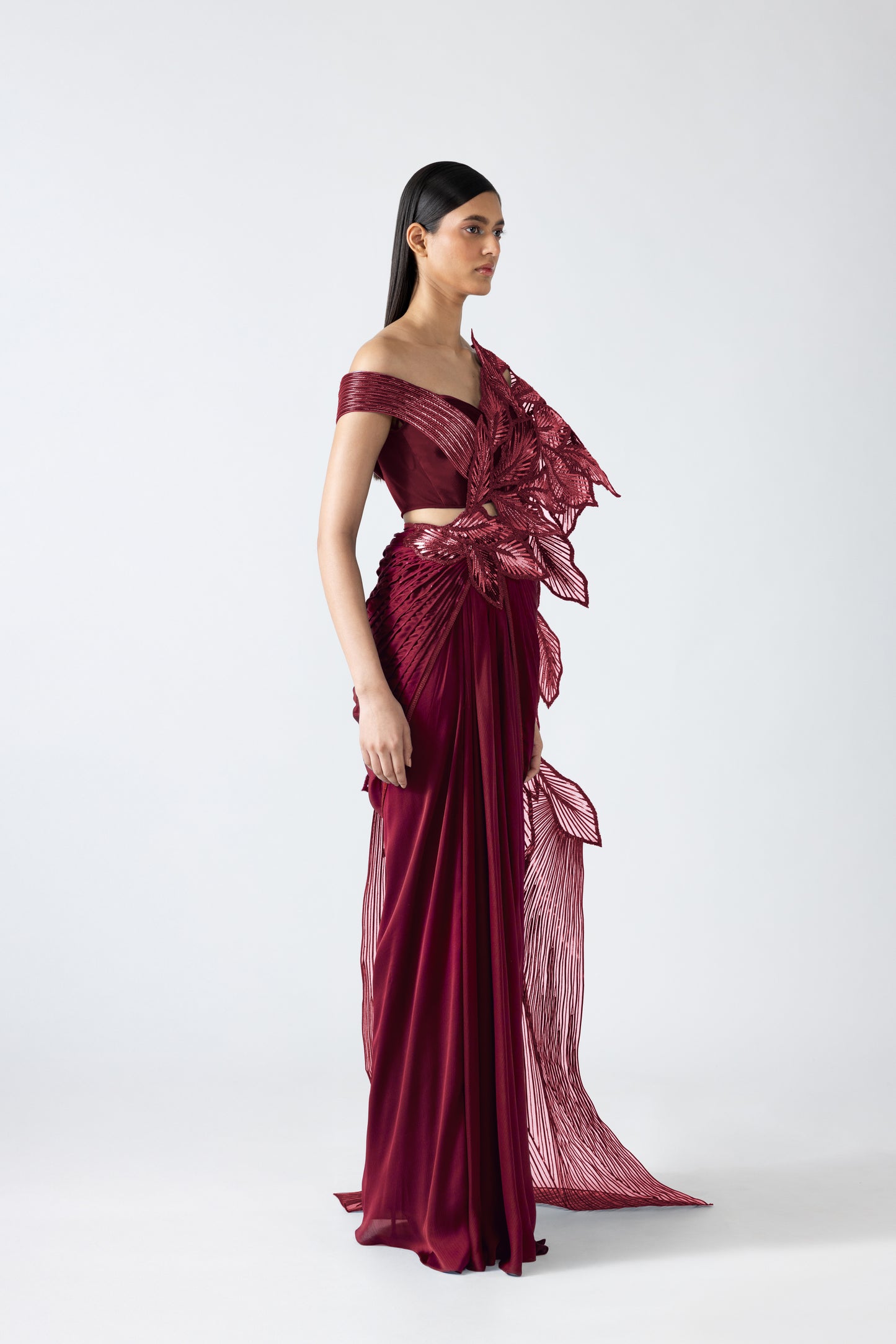 Moulded Metallic Saree