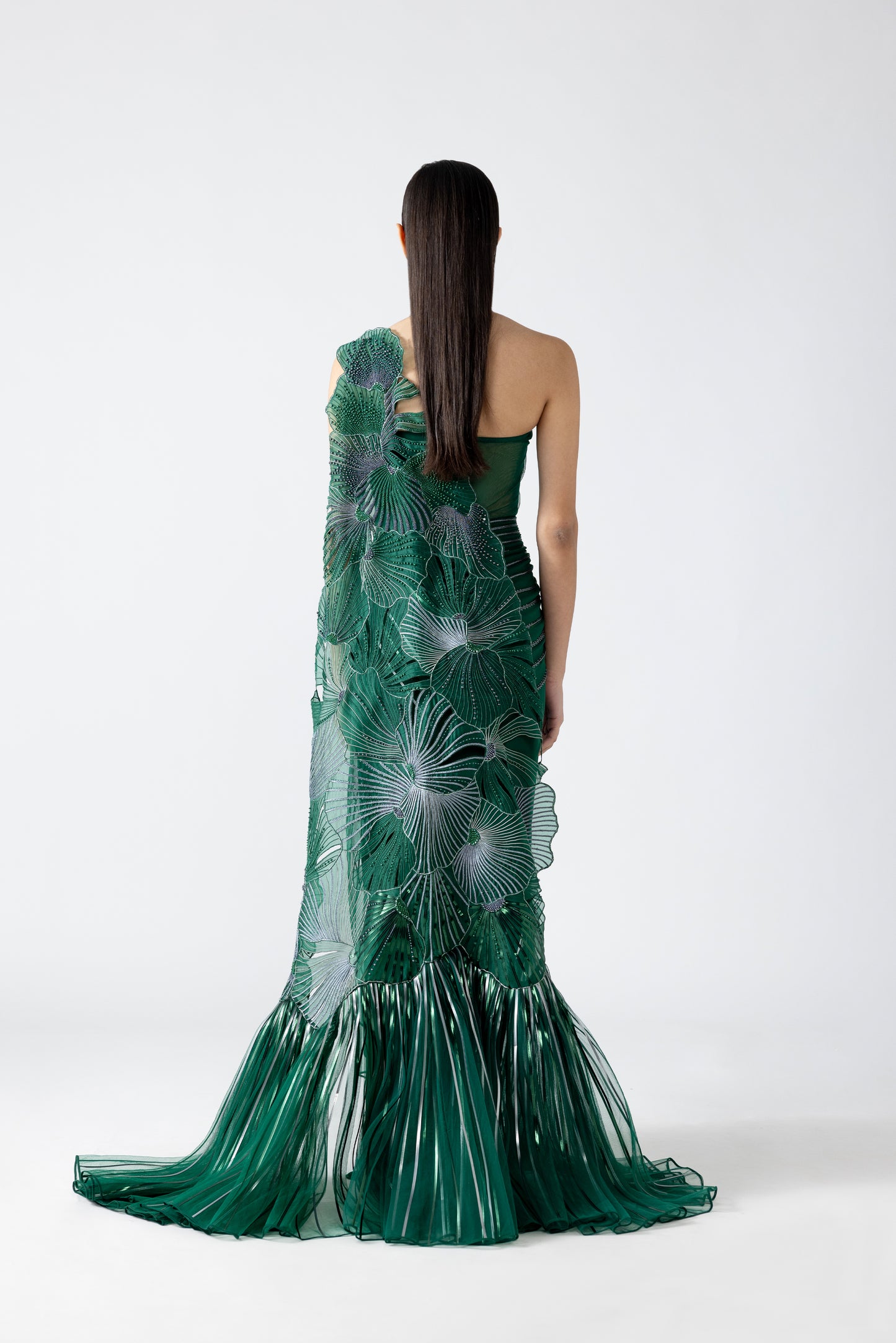 Corded Coral Saree