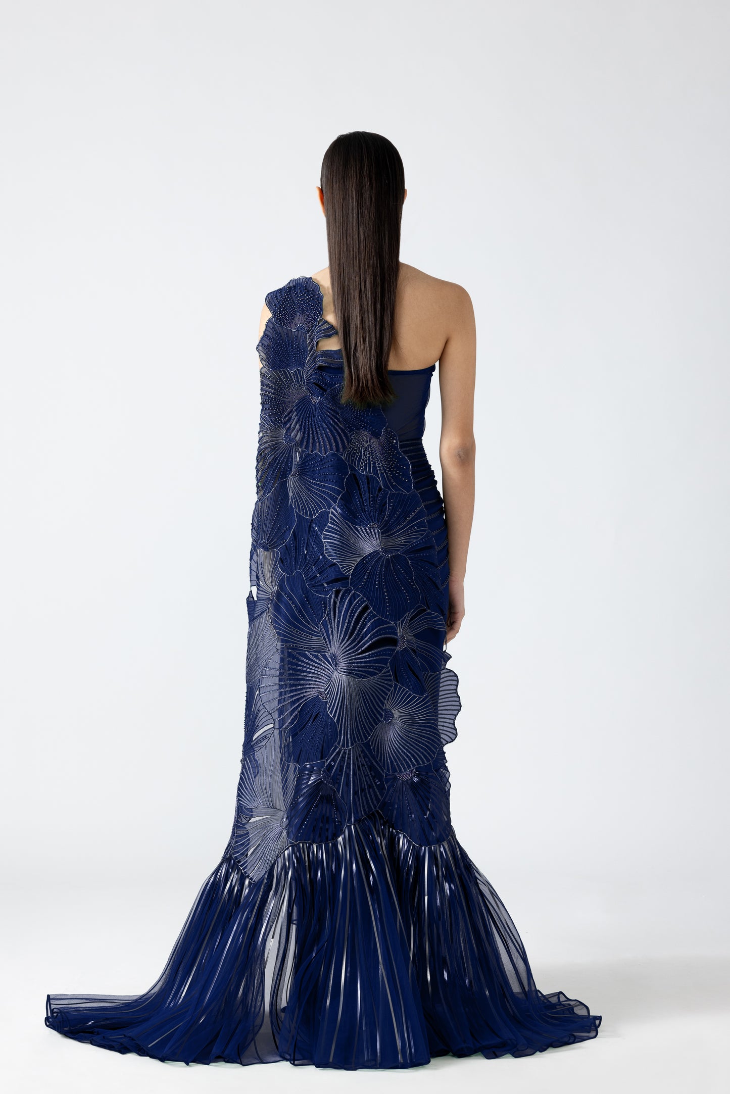 Corded Coral Saree