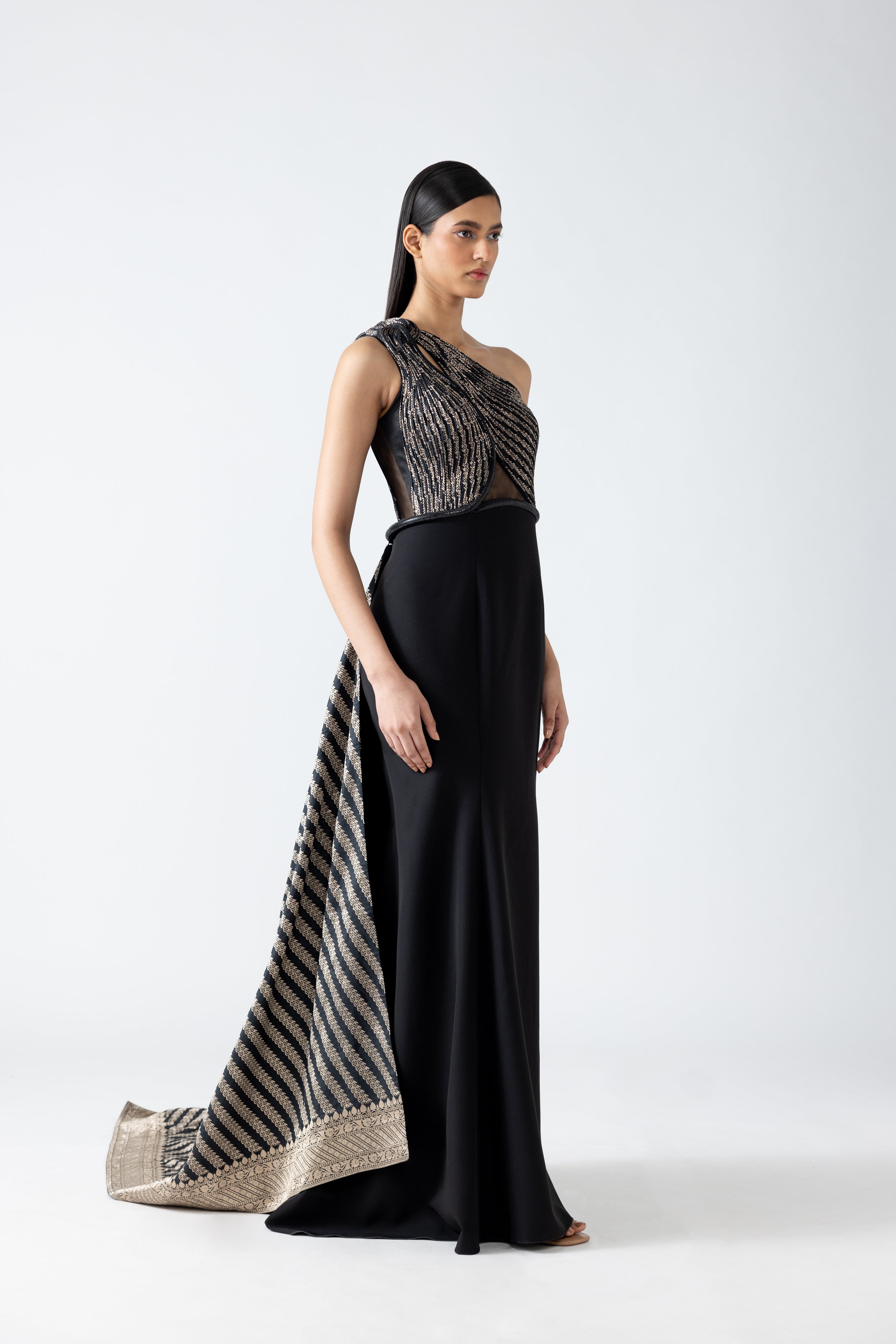 Moulded Vintage Banarsi Fishtail Gown