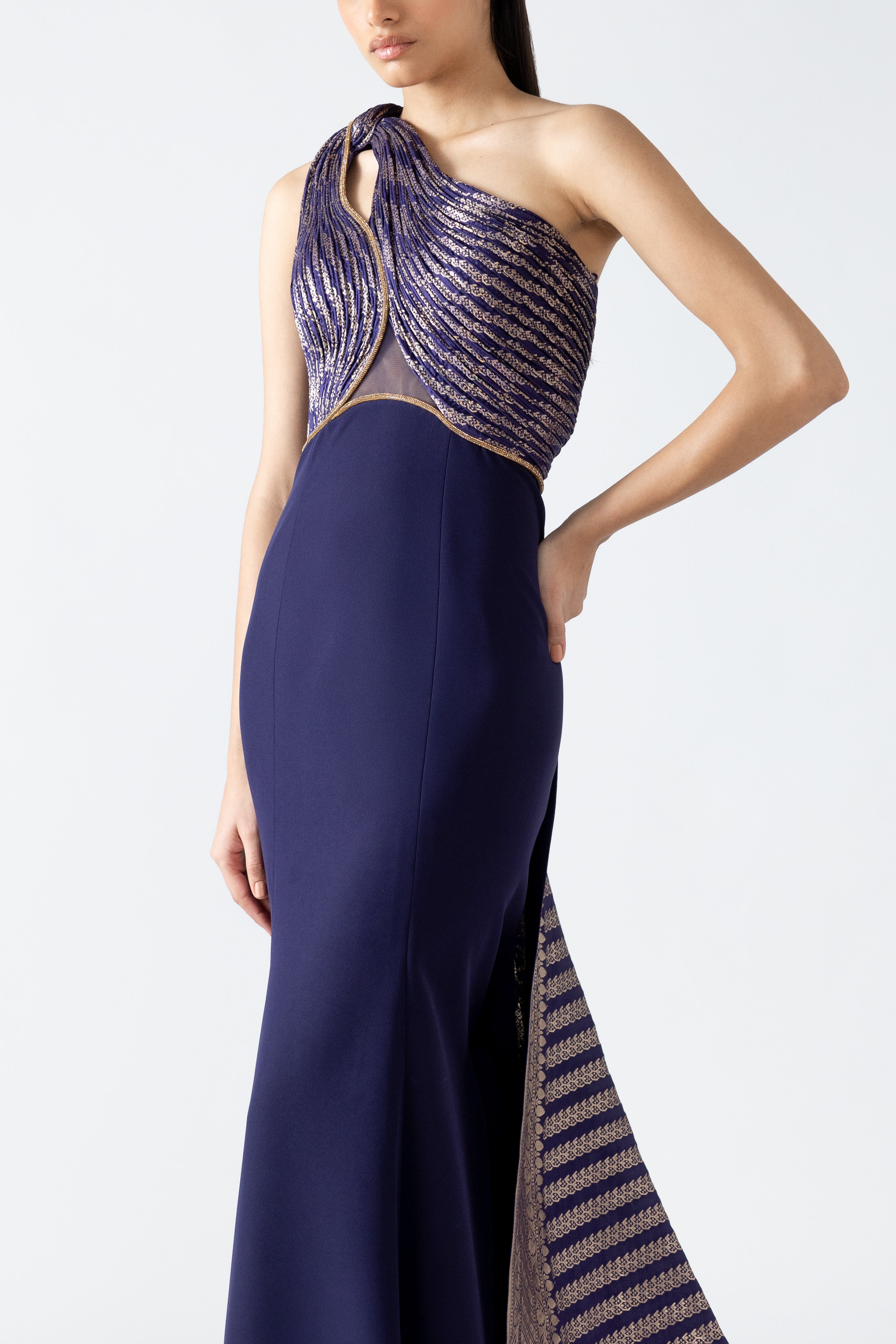 Moulded Vintage Banarsi Fishtail Gown