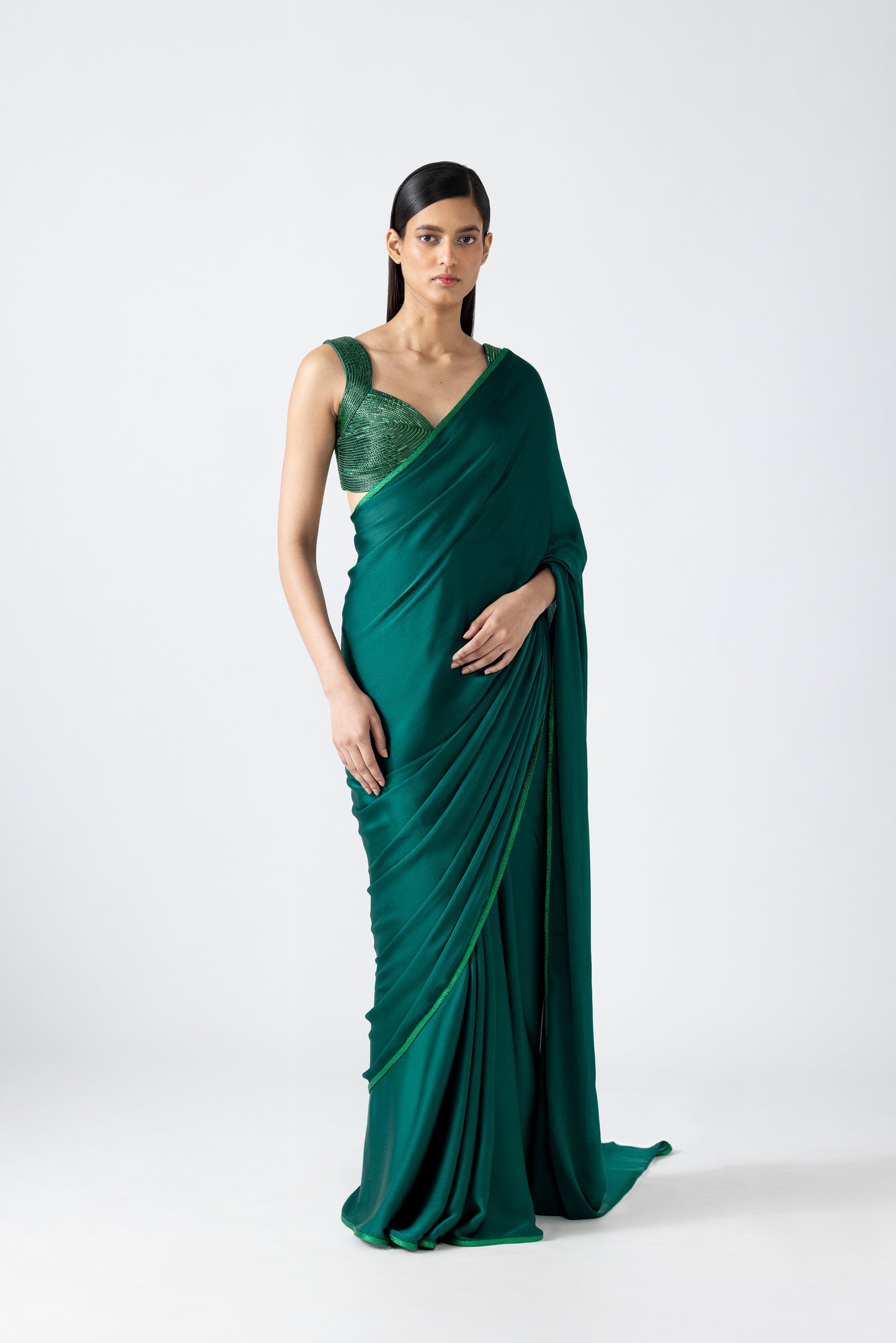 Metallic Top And Saree