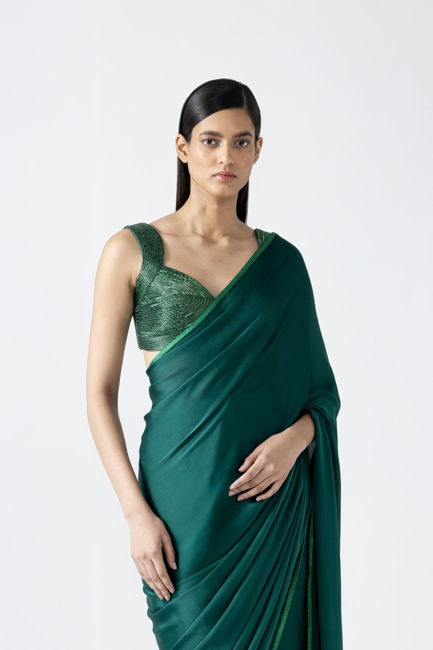 Metallic Top And Saree