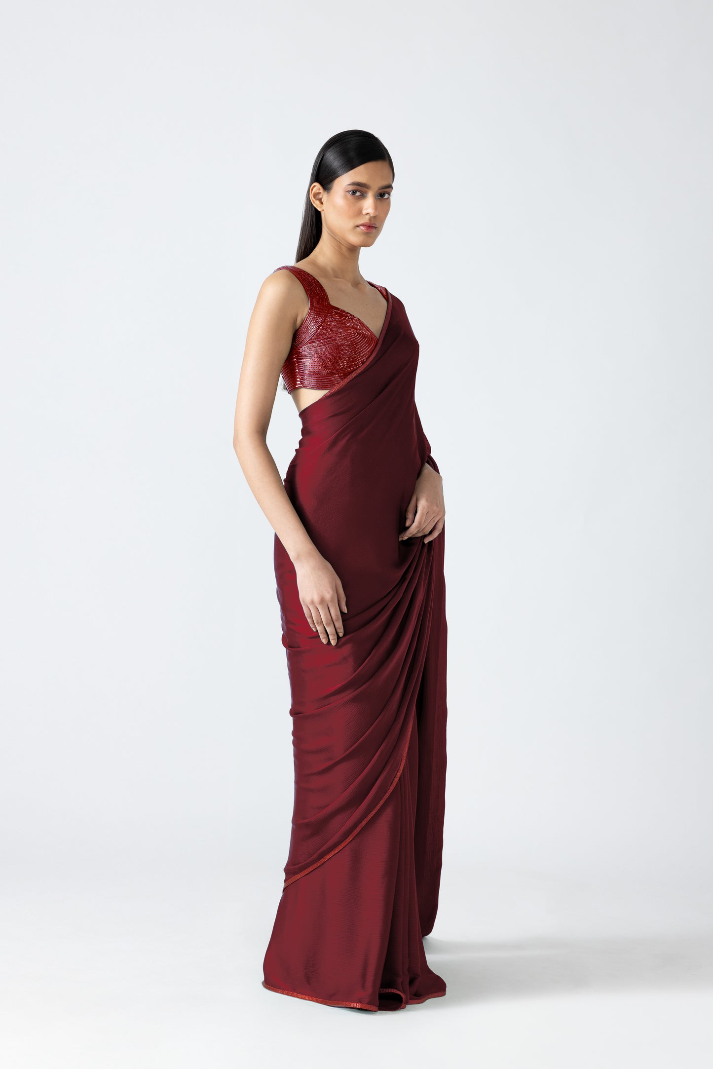 Metallic Top And Saree