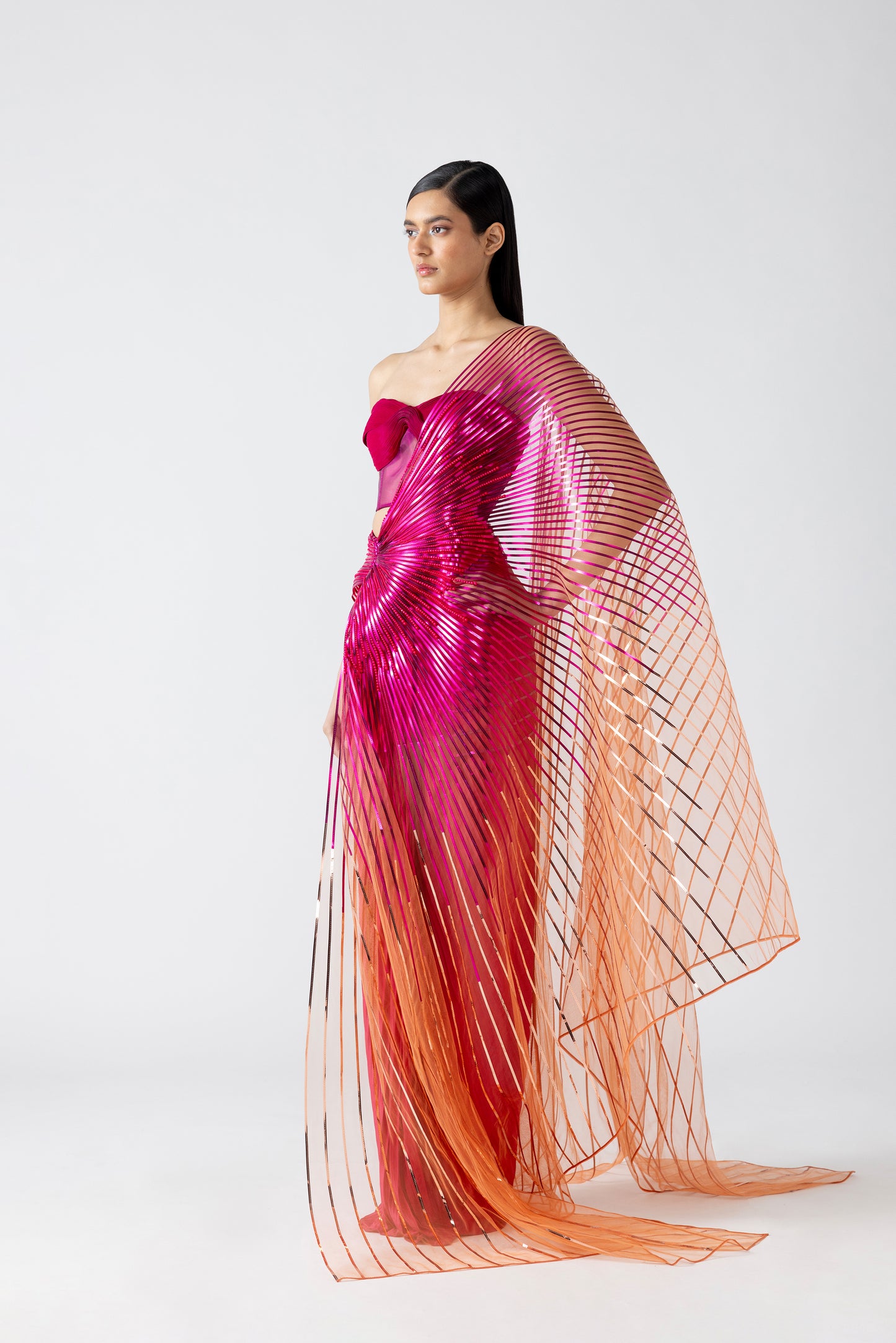 Metallic Saree And Bustier