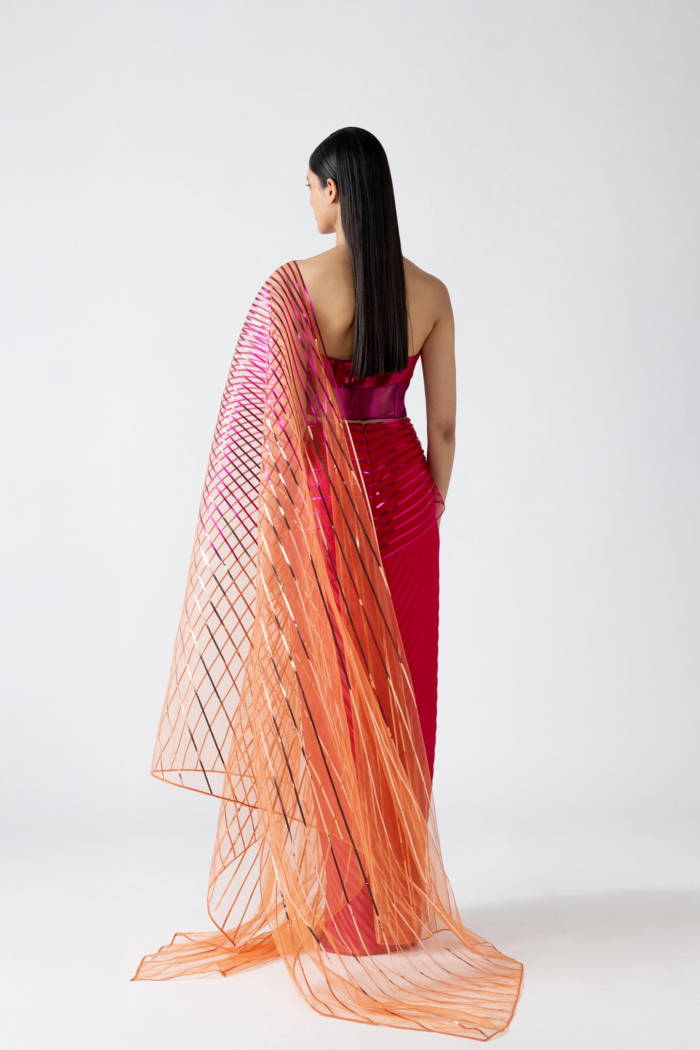 Metallic Saree And Bustier