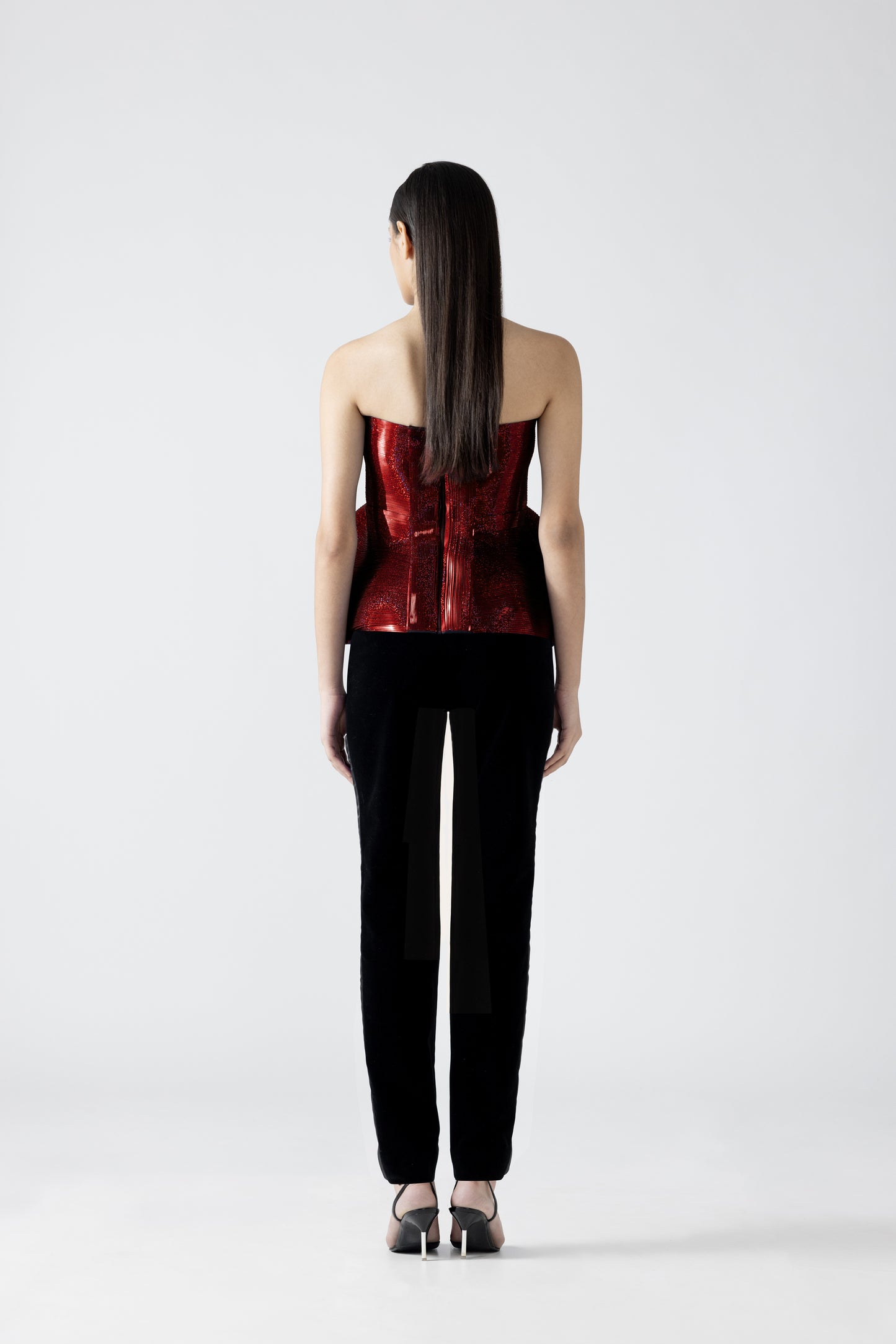 Metallic Peplum Top