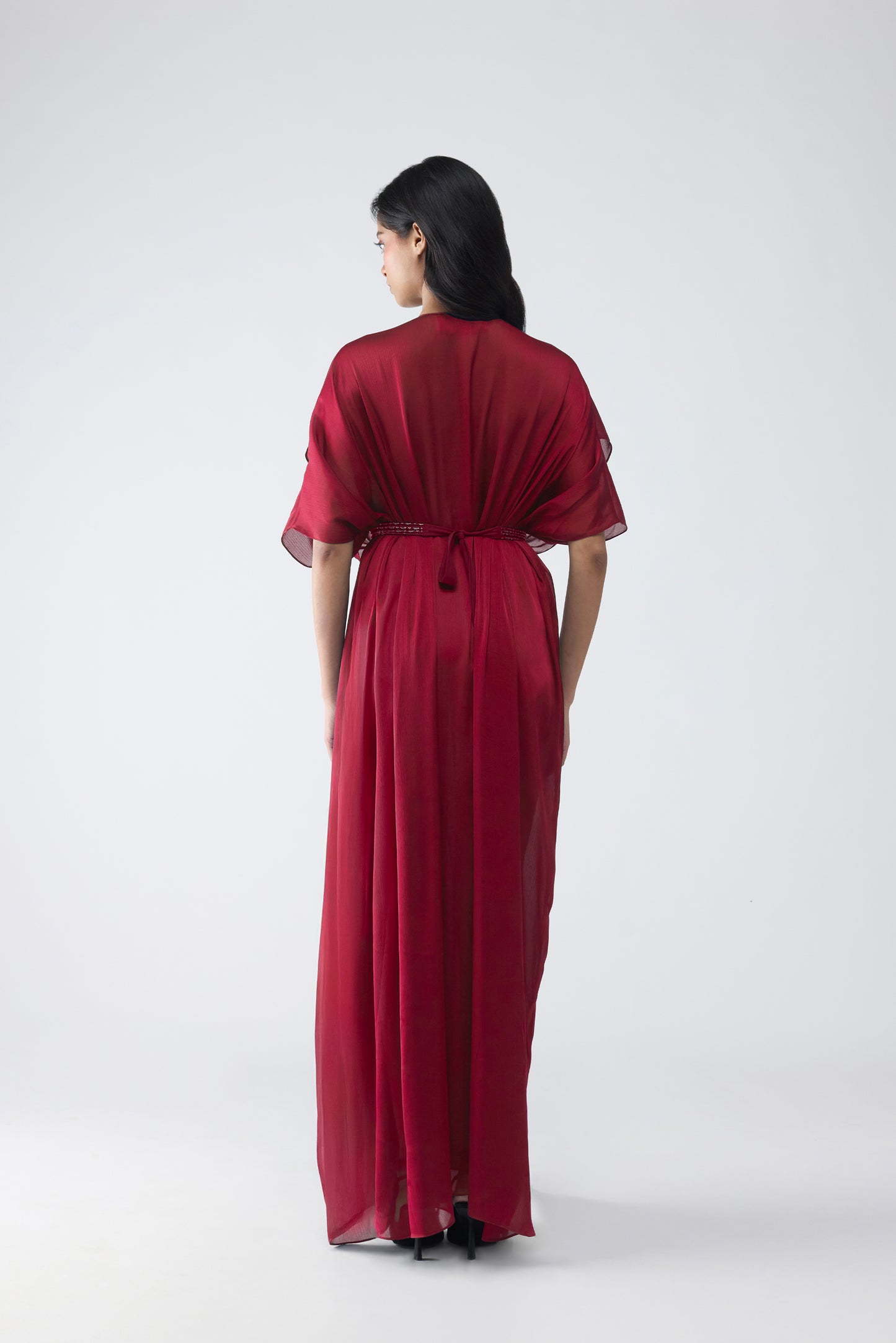Layered Banarsi Pleated Dress