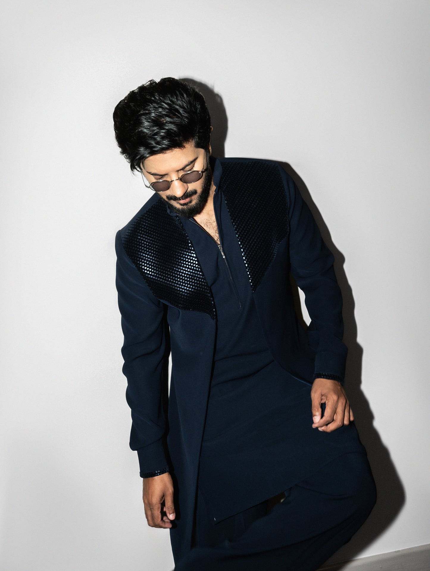 Dulquer Salmaan in Metallic Hand Woven Waistcoat Set