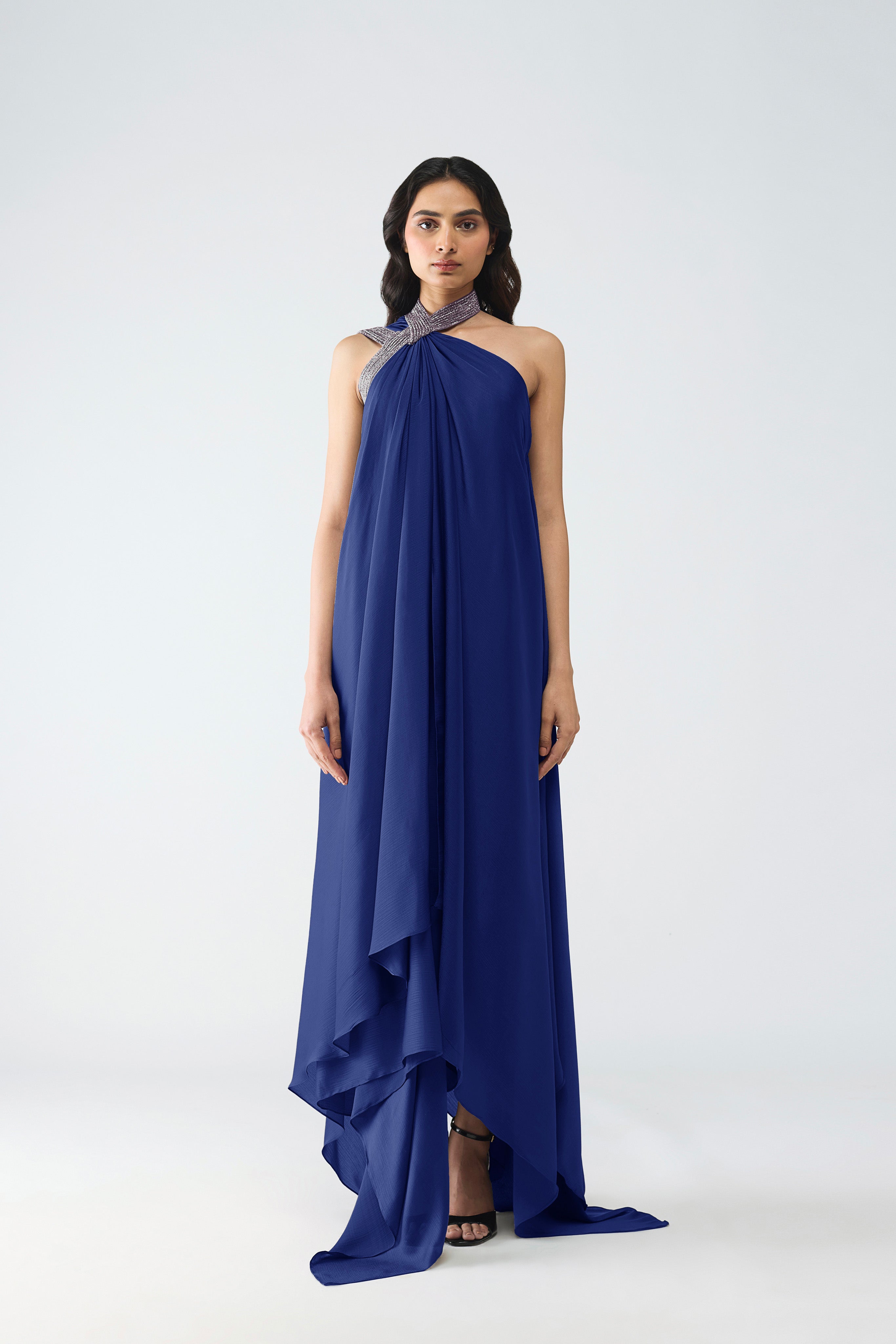 Halter Crstalvein Detail Dress