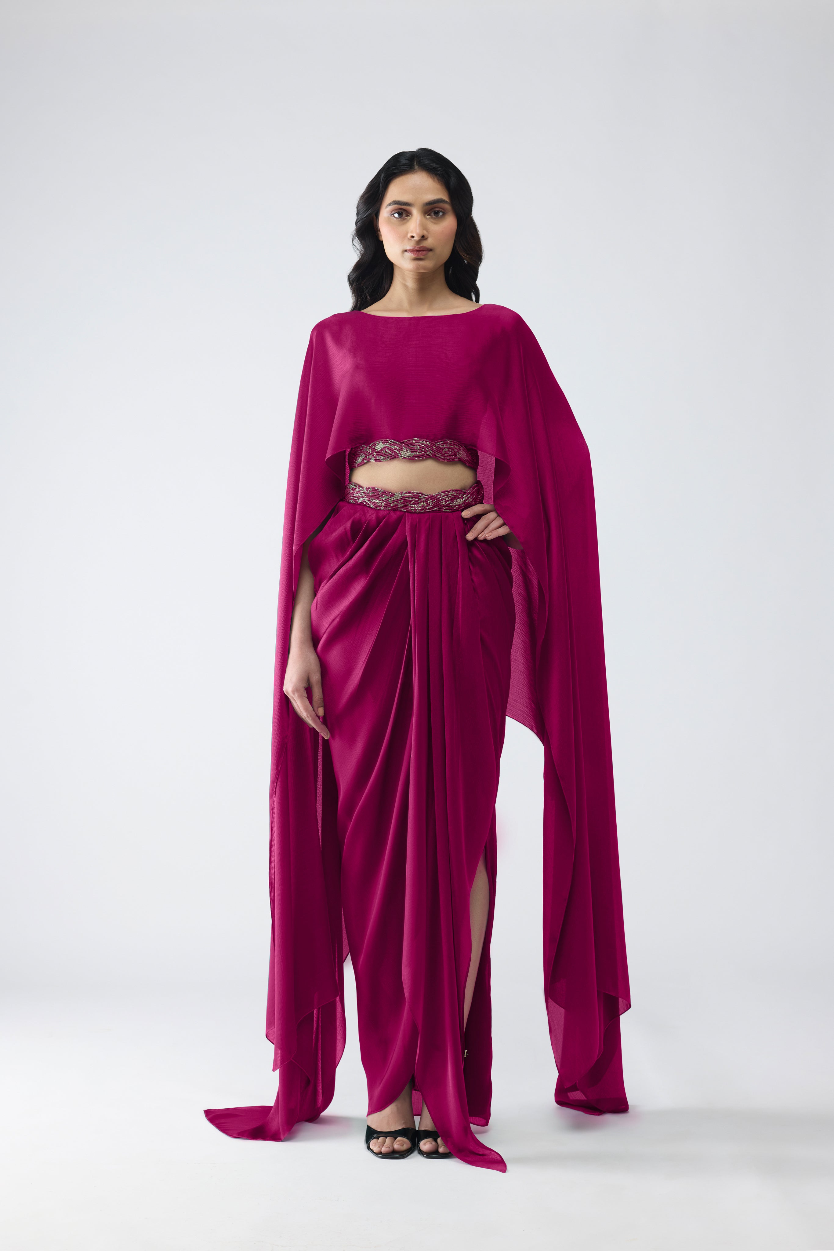Banarsi Cropped Cape & Skirt