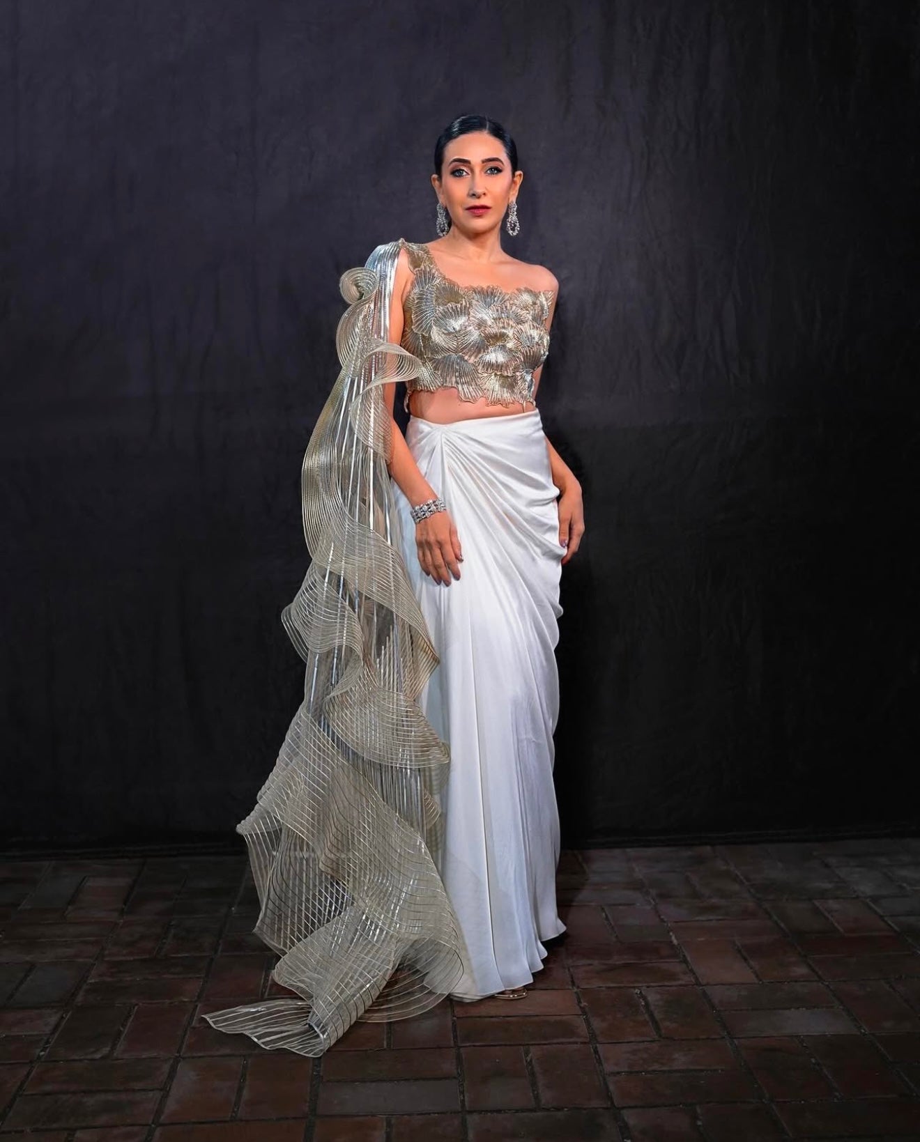 Karisma Kapoor in Corded Ruffle Saree