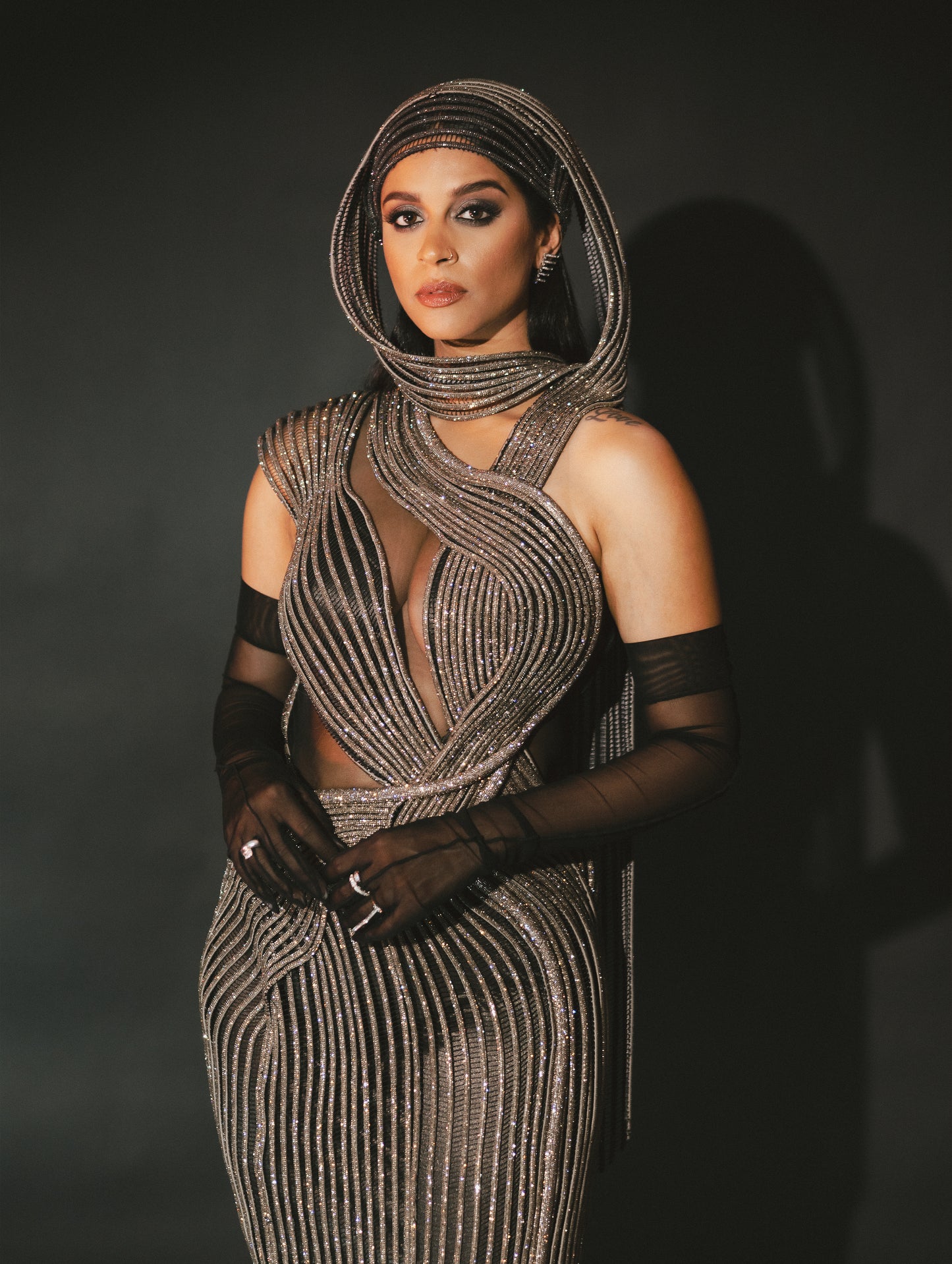 Lilly Singh in Crystalvein Gown