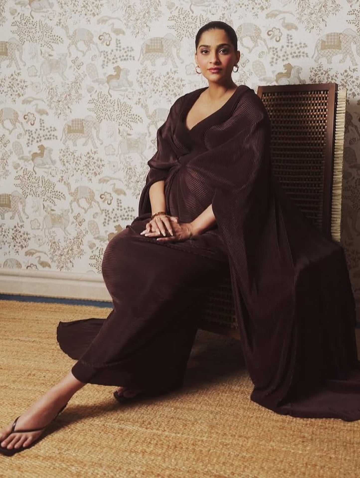 Sonam Kapoor in Draped Plisse Gown