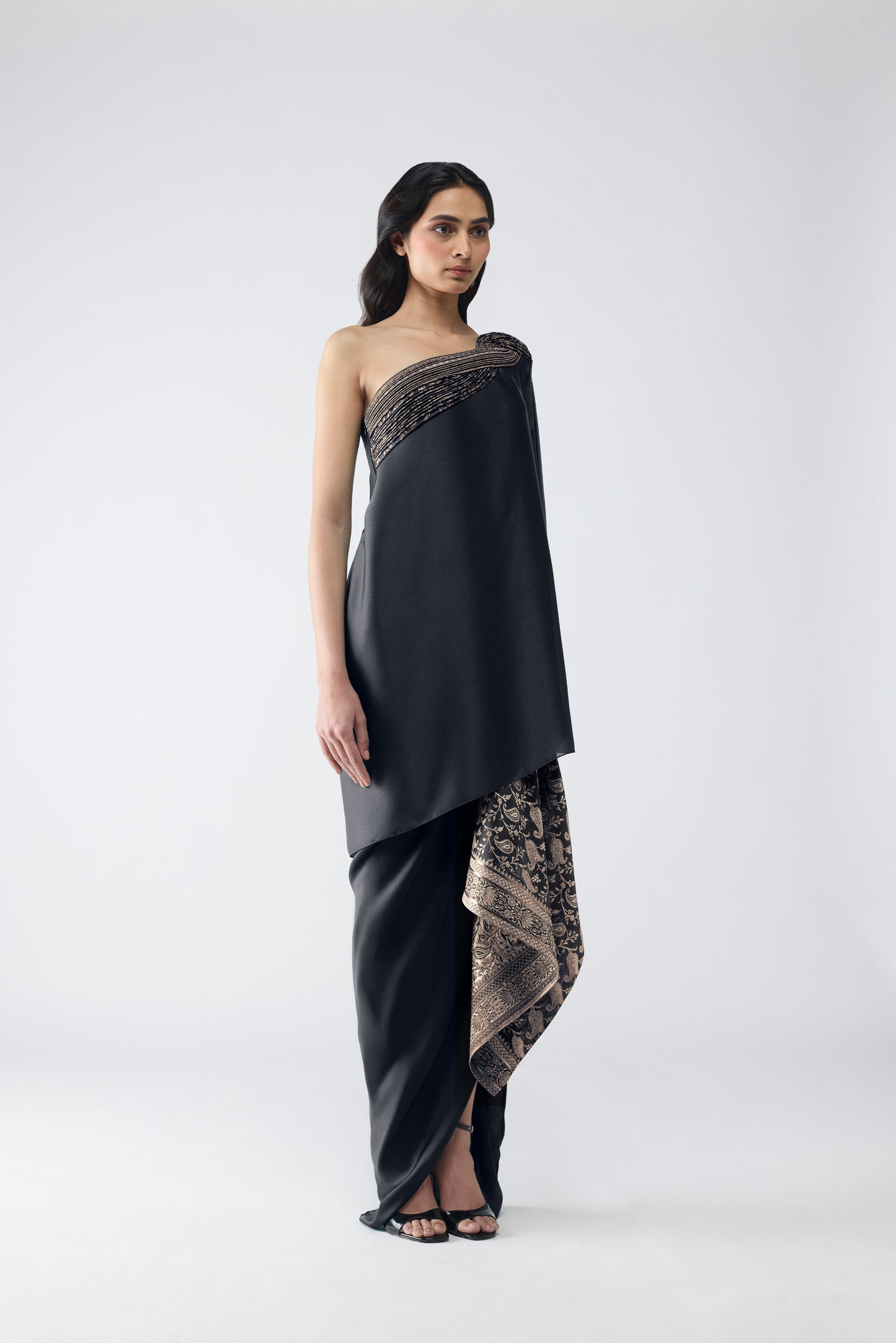 Banarsi Off-Shoulder Cape Set