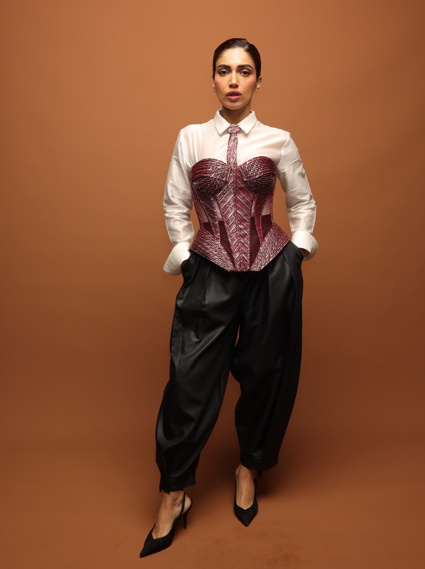 BHUMI PEDNEKAR IN CORDED BANARSI CORSET