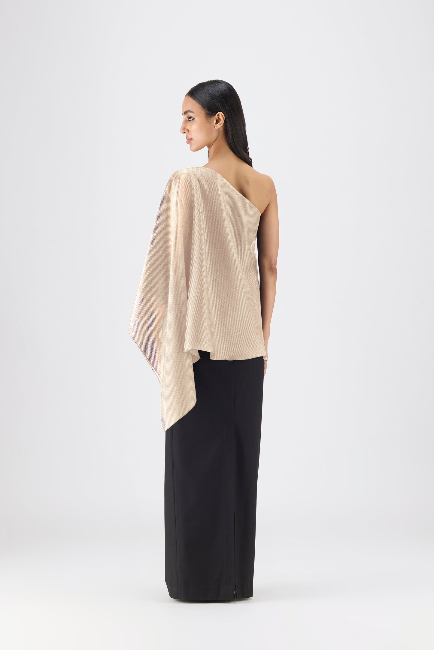 Metallic One Shoulder Top