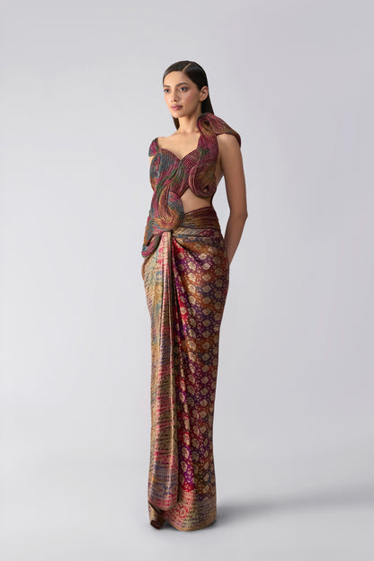 Vintage Rangkaat Navrangi Banarsi Gown