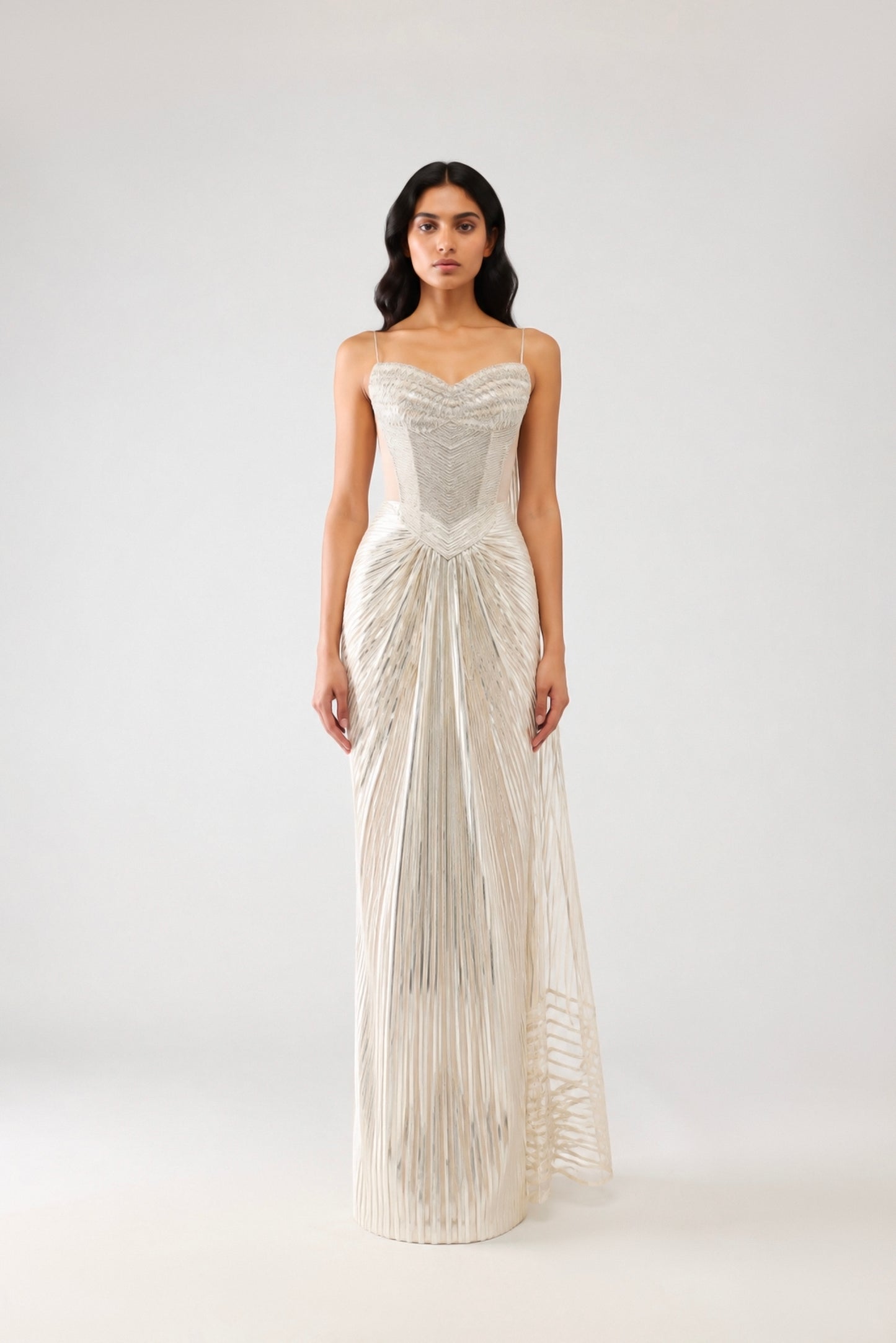 Metallic Scale Corset And Sunray Skirt