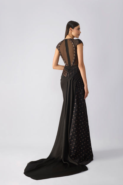 Vintage Banarsi Draped Gown