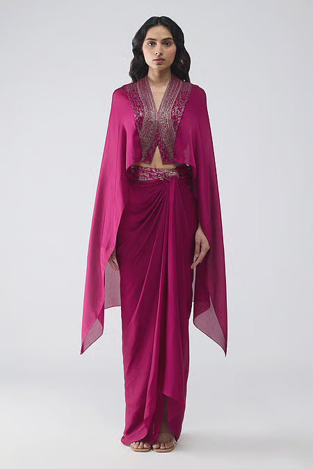 Structured  Banarsi Cape Set