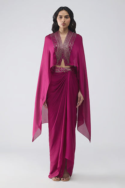 Structured  Banarsi Cape Set