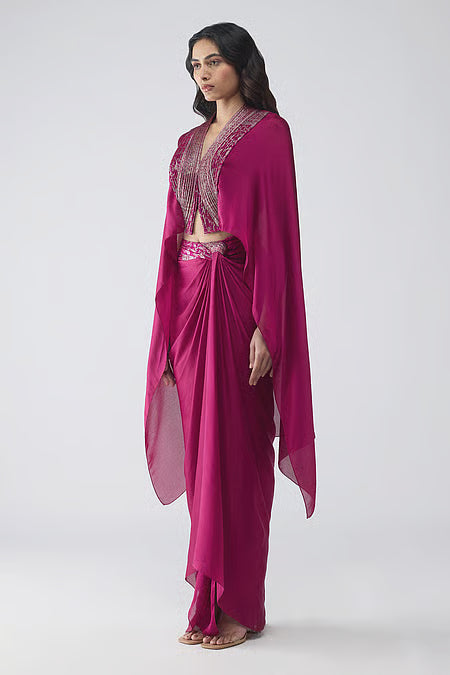 Structured  Banarsi Cape Set
