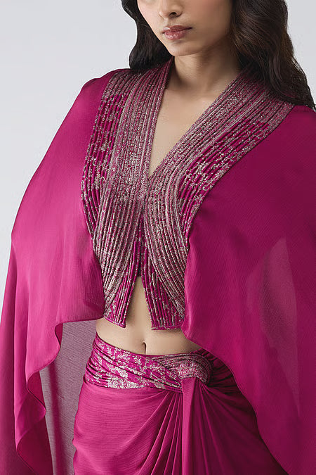 Structured  Banarsi Cape Set