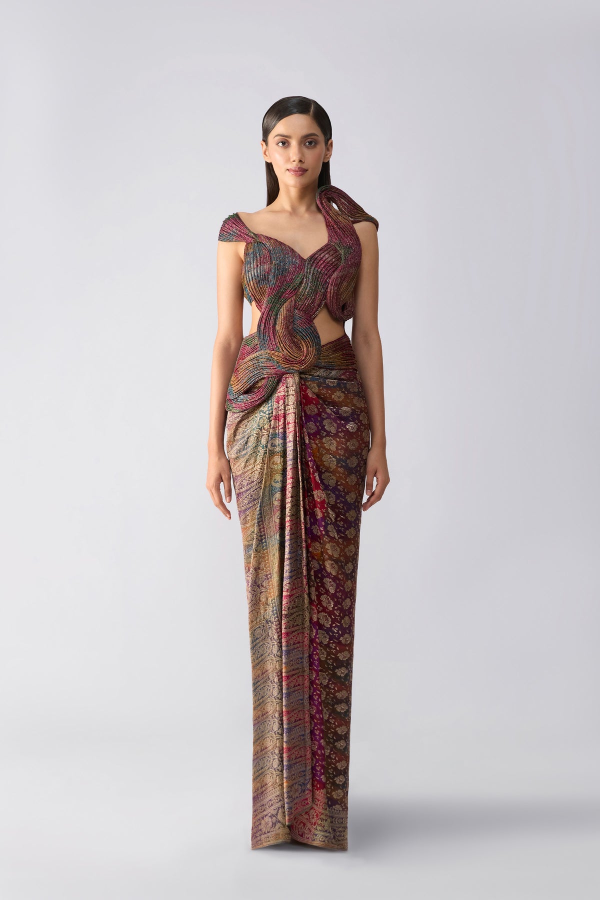 Vintage Rangkaat Navrangi Banarsi Gown