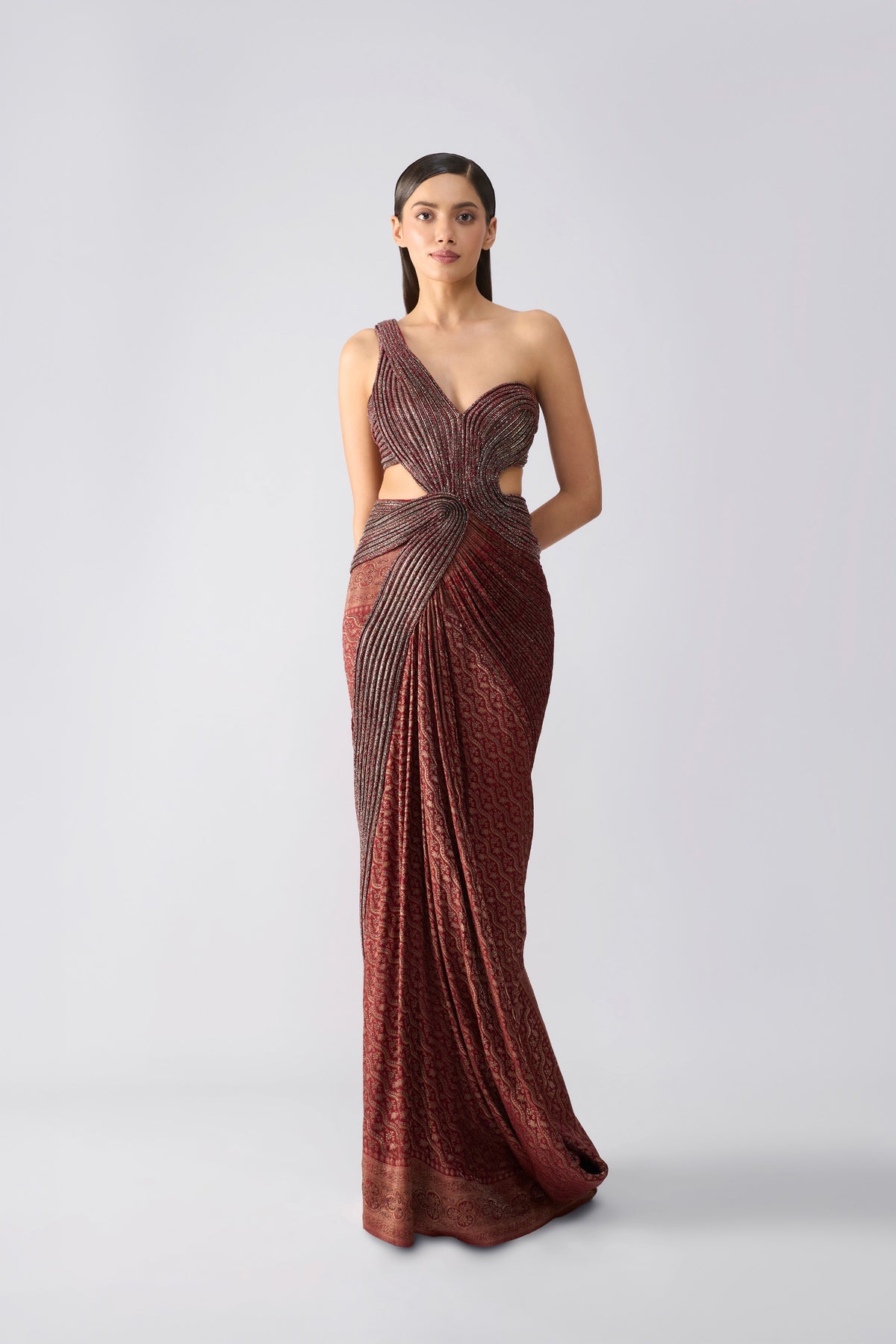 Vintage Banarsi One Shoulder Gown