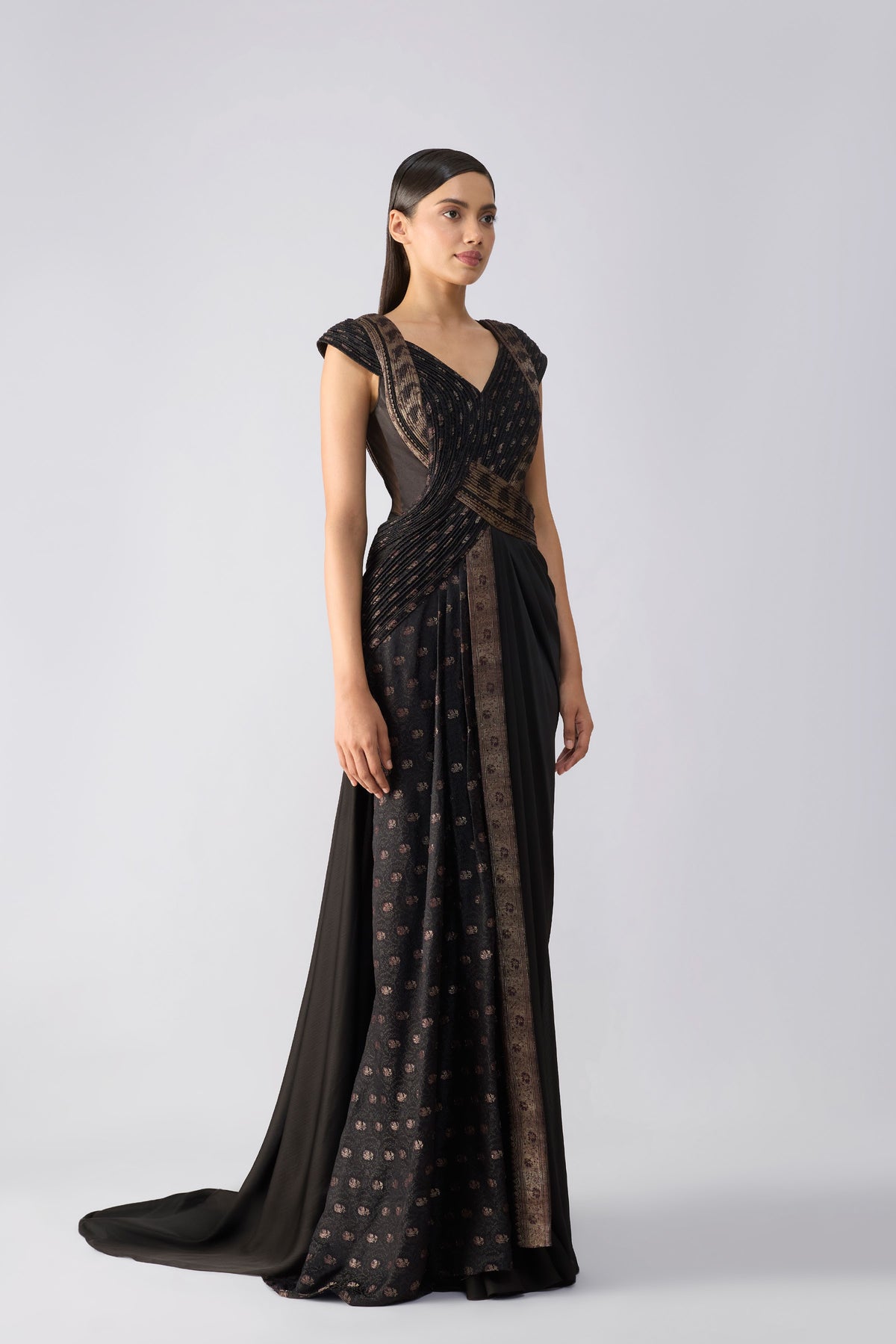 Vintage Banarsi Draped Gown