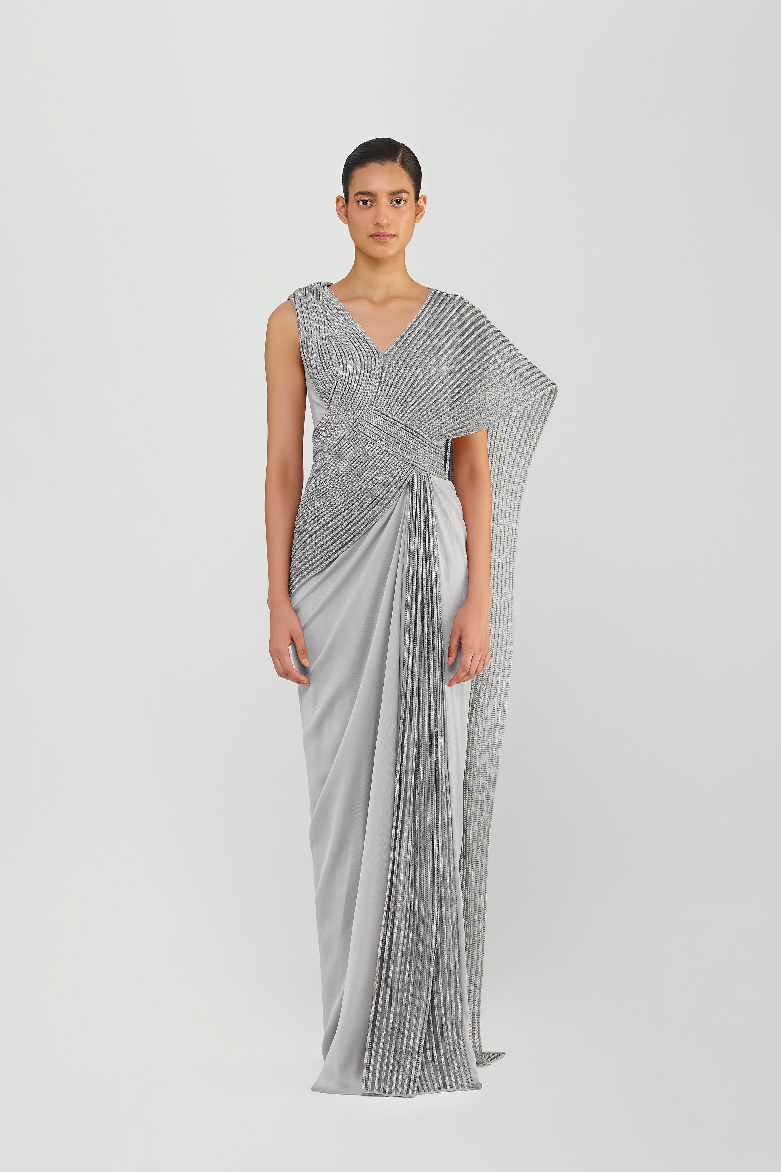 Moulded Crystalvein Saree
