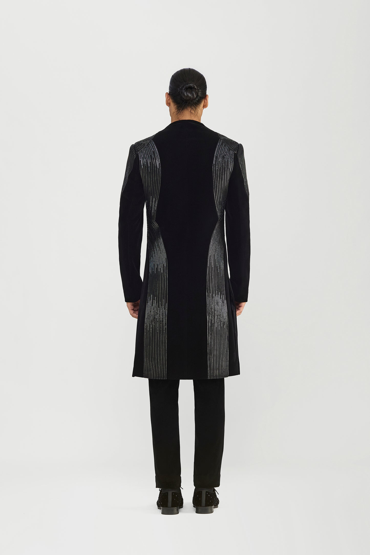 Corded Long Jacket Set In Velvette
